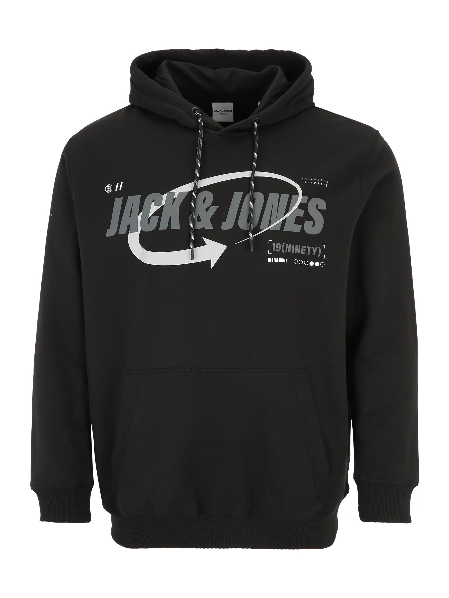 Jack & Jones Plus Μπλούζα φούτερ γκρι / μαύρο / λευκό - Pepit.gr