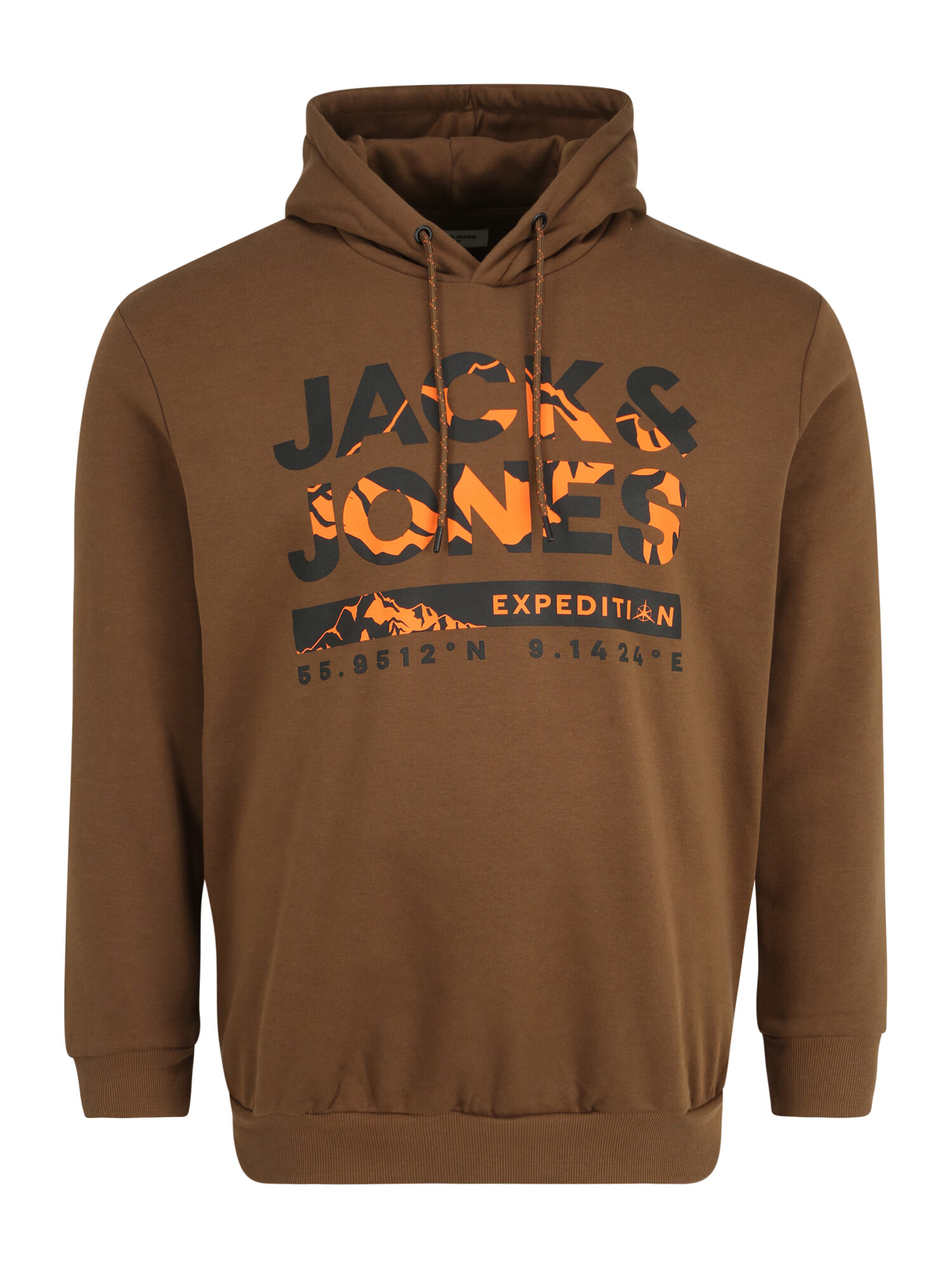 Jack & Jones Plus Μπλούζα φούτερ 'HUNTER' καφέ / πορτοκαλί / μαύρο - Pepit.gr