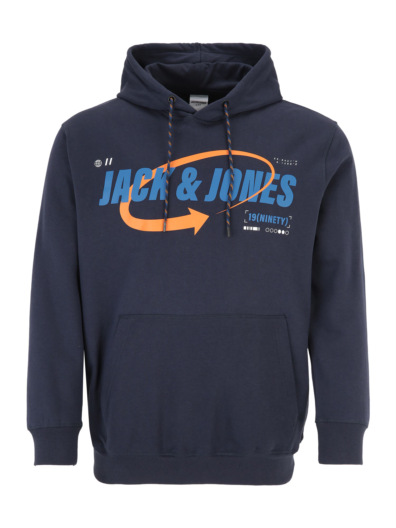 Jack & Jones Plus Μπλούζα φούτερ ναυτικό μπλε / γαλάζιο / πορτοκαλί - Pepit.gr