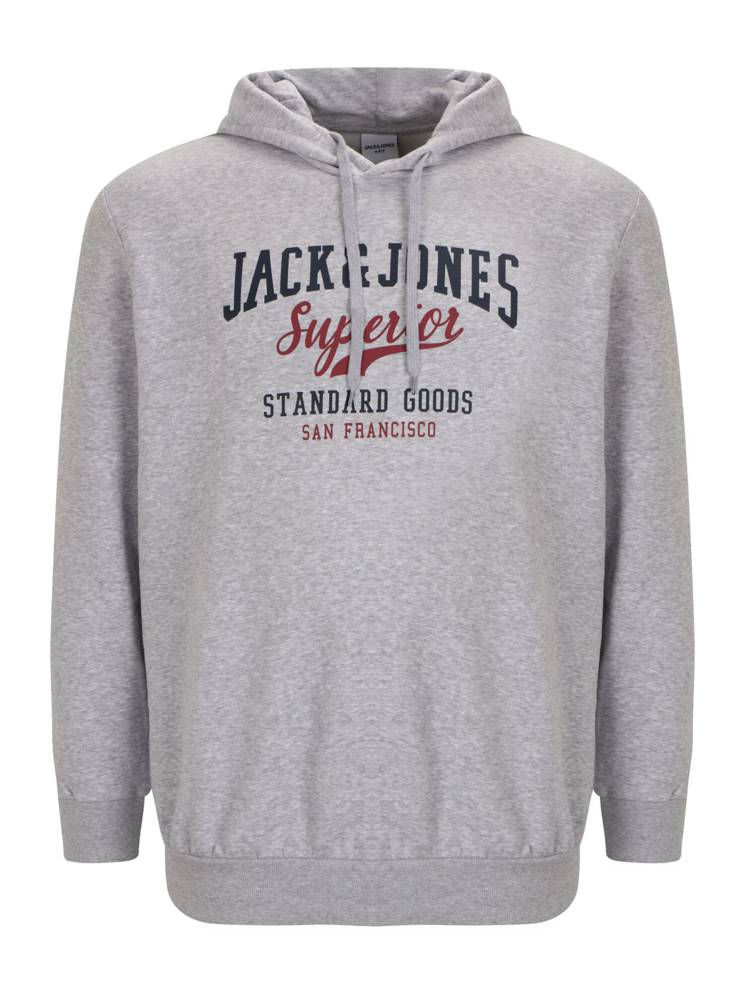 Jack & Jones Plus Μπλούζα φούτερ ναυτικό μπλε / γκρι μελανζέ / κόκκινο φωτιάς - Pepit.gr