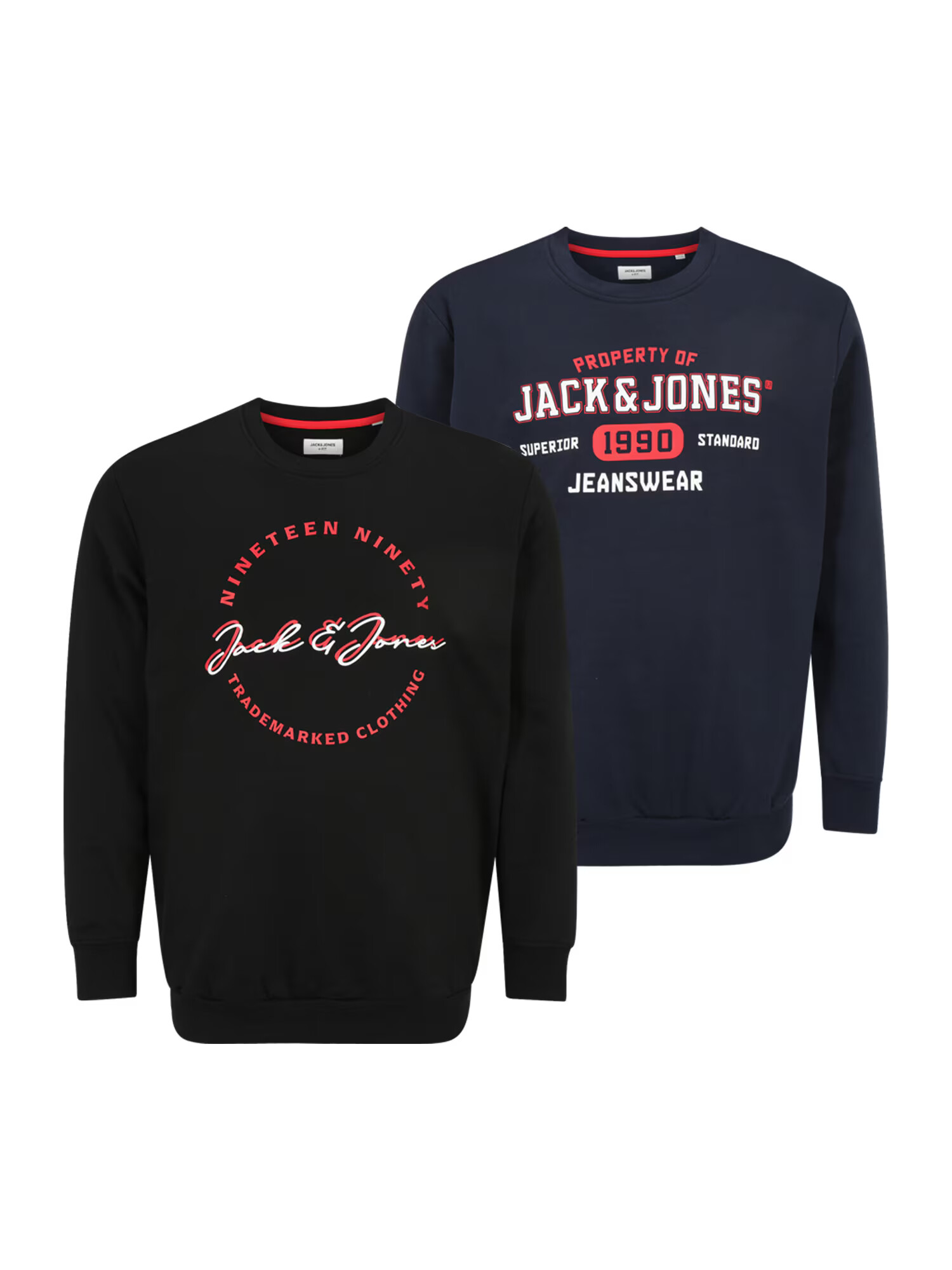 Jack & Jones Plus Μπλούζα φούτερ ναυτικό μπλε / κόκκινο / μαύρο / offwhite - Pepit.gr