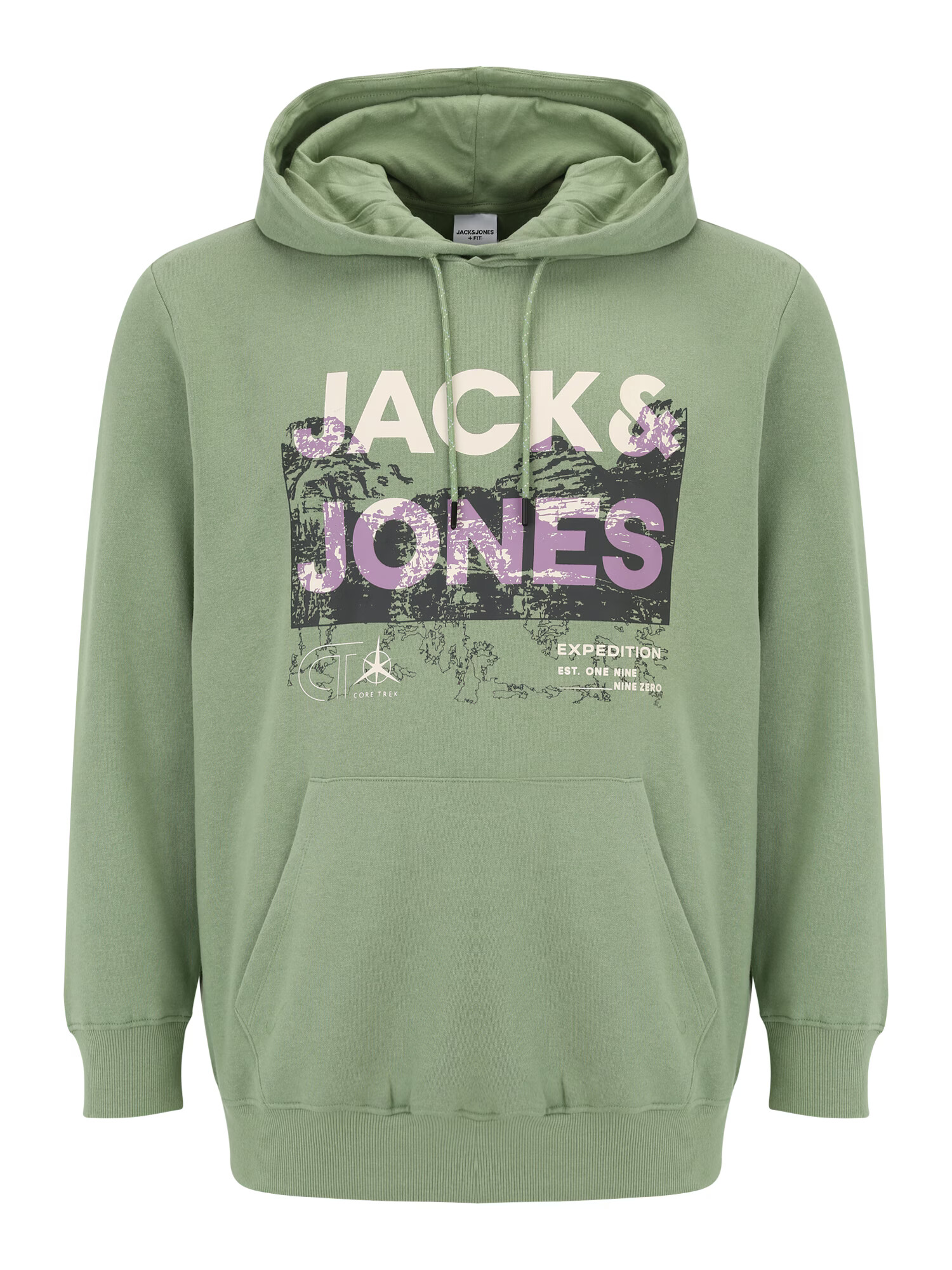 Jack & Jones Plus Μπλούζα φούτερ πράσινο / λιλά / μαύρο / λευκό - Pepit.gr