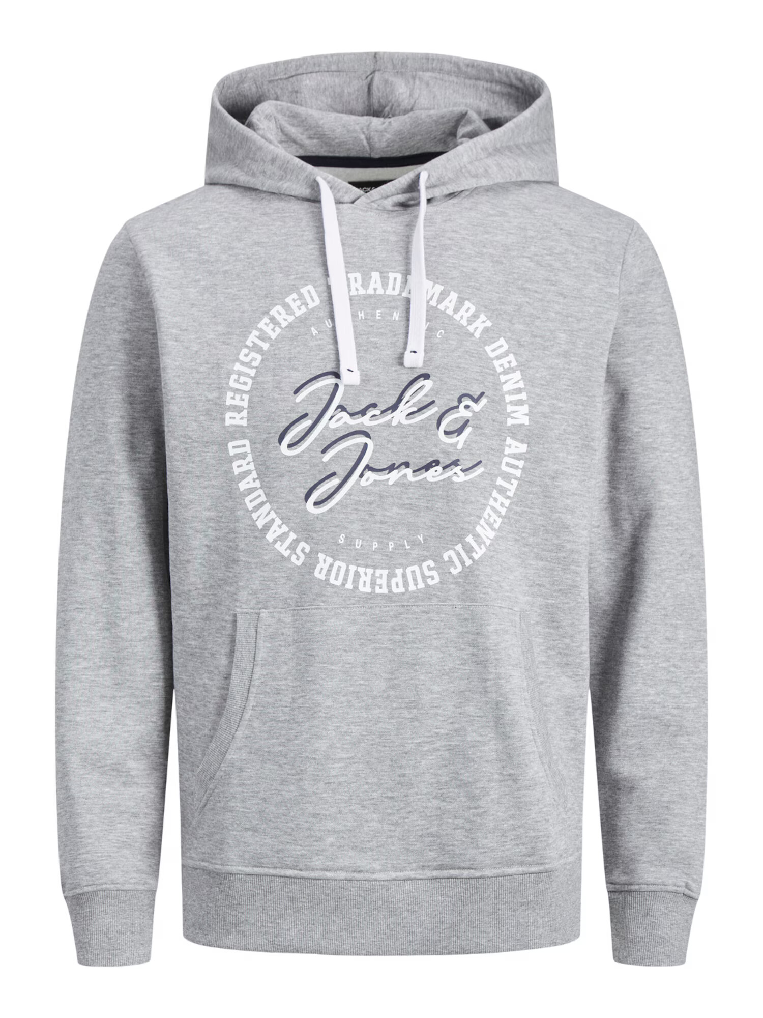 Jack & Jones Plus Μπλούζα φούτερ 'STAMP' μπλε μαρέν / γκρι μελανζέ / λευκό - Pepit.gr