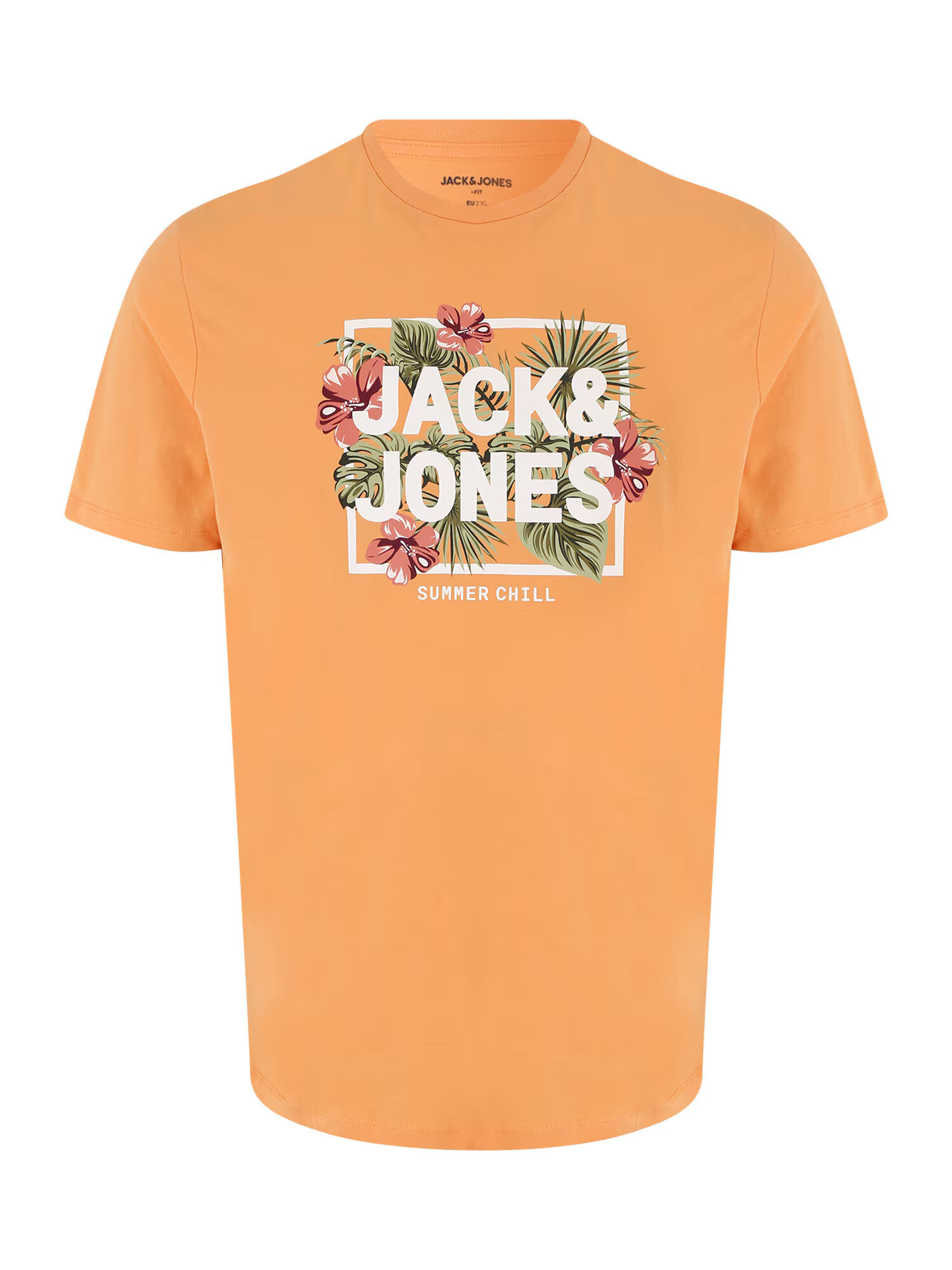 Jack & Jones Plus Μπλουζάκι 'BECS' σκούρο πράσινο / πορτοκαλί / σάπιο μήλο / offwhite - Pepit.gr