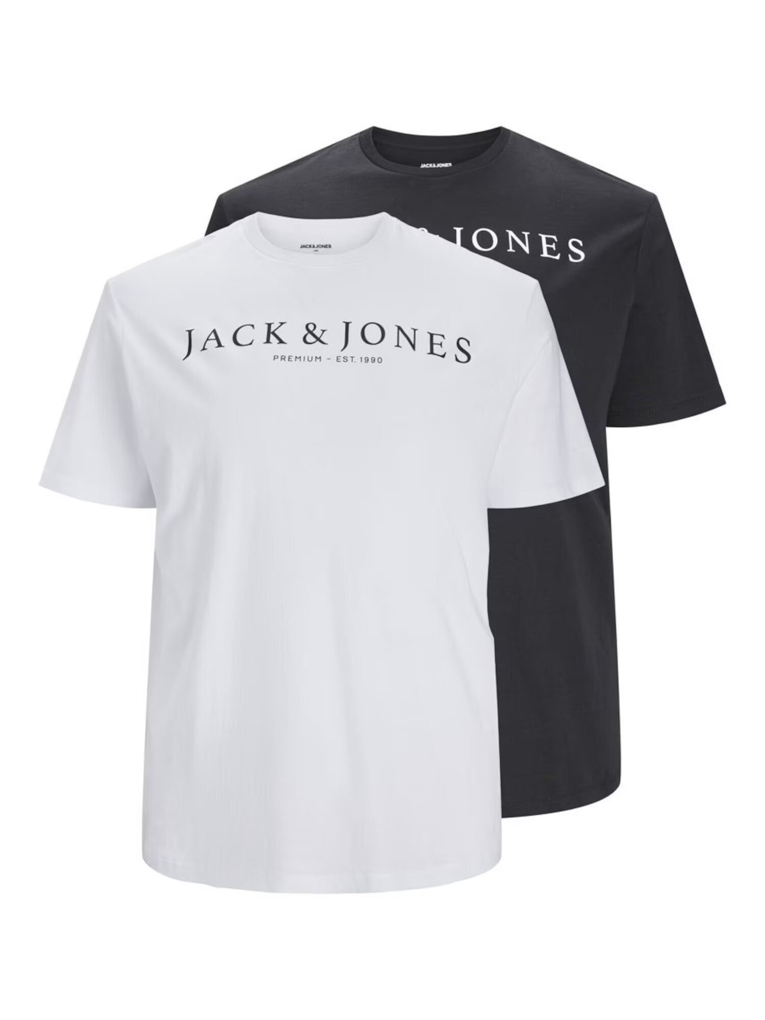 Jack & Jones Plus Μπλουζάκι 'Blabooster' μαύρο / λευκό - Pepit.gr