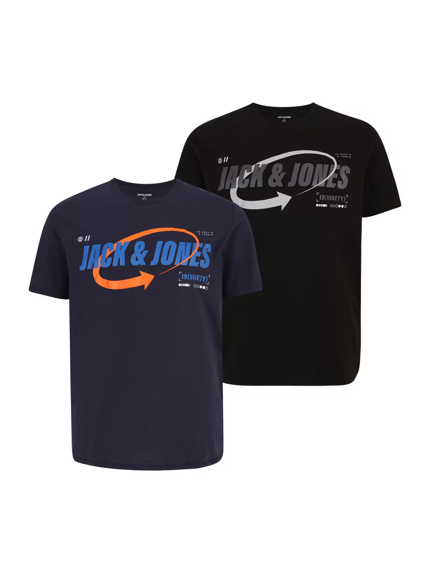 Jack & Jones Plus Μπλουζάκι 'BLACK TEE' ναυτικό μπλε / γκρι / πορτοκαλί / μαύρο - Pepit.gr