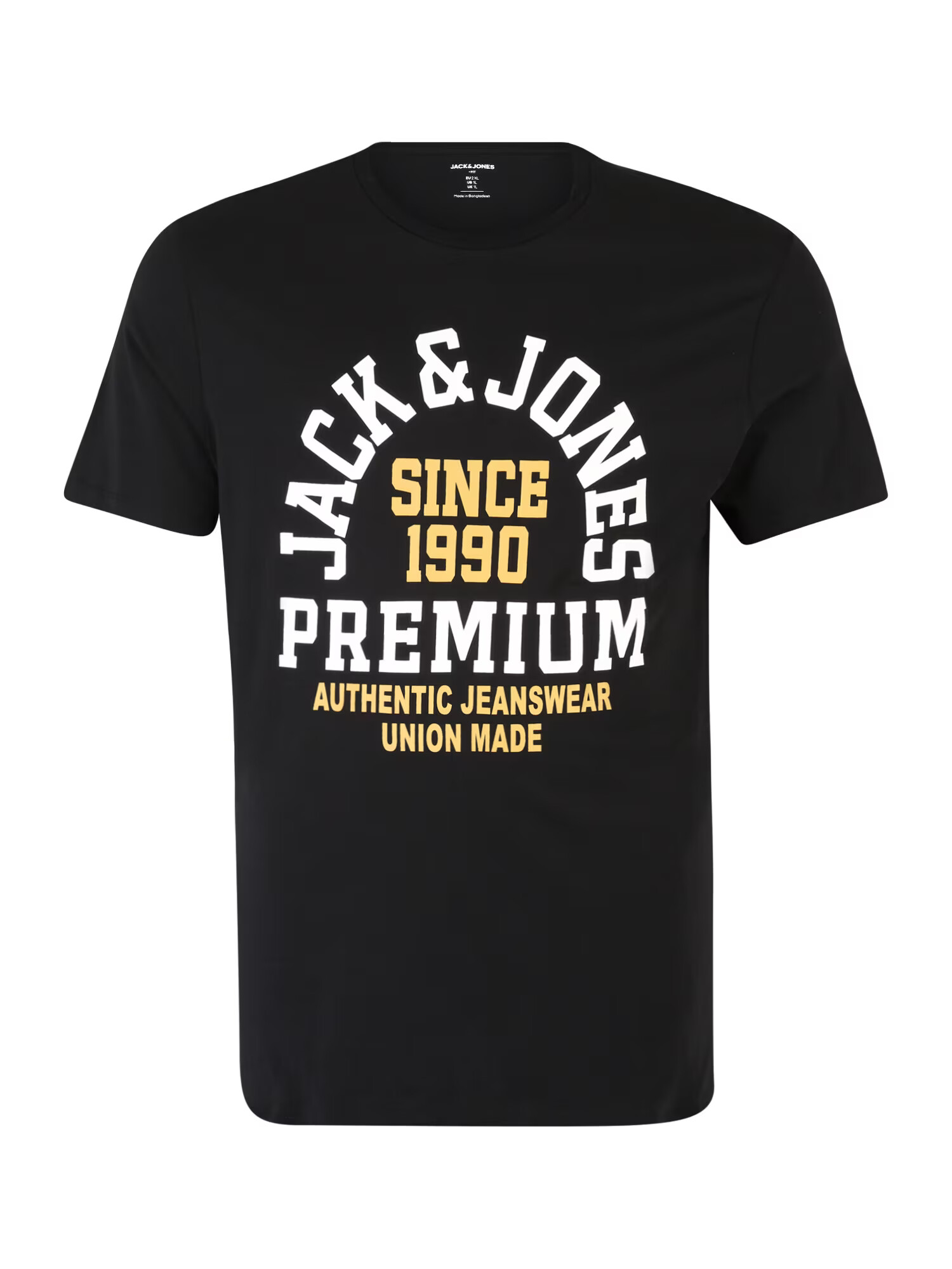 Jack & Jones Plus Μπλουζάκι 'BOOSTER' κίτρινο / μαύρο / λευκό - Pepit.gr