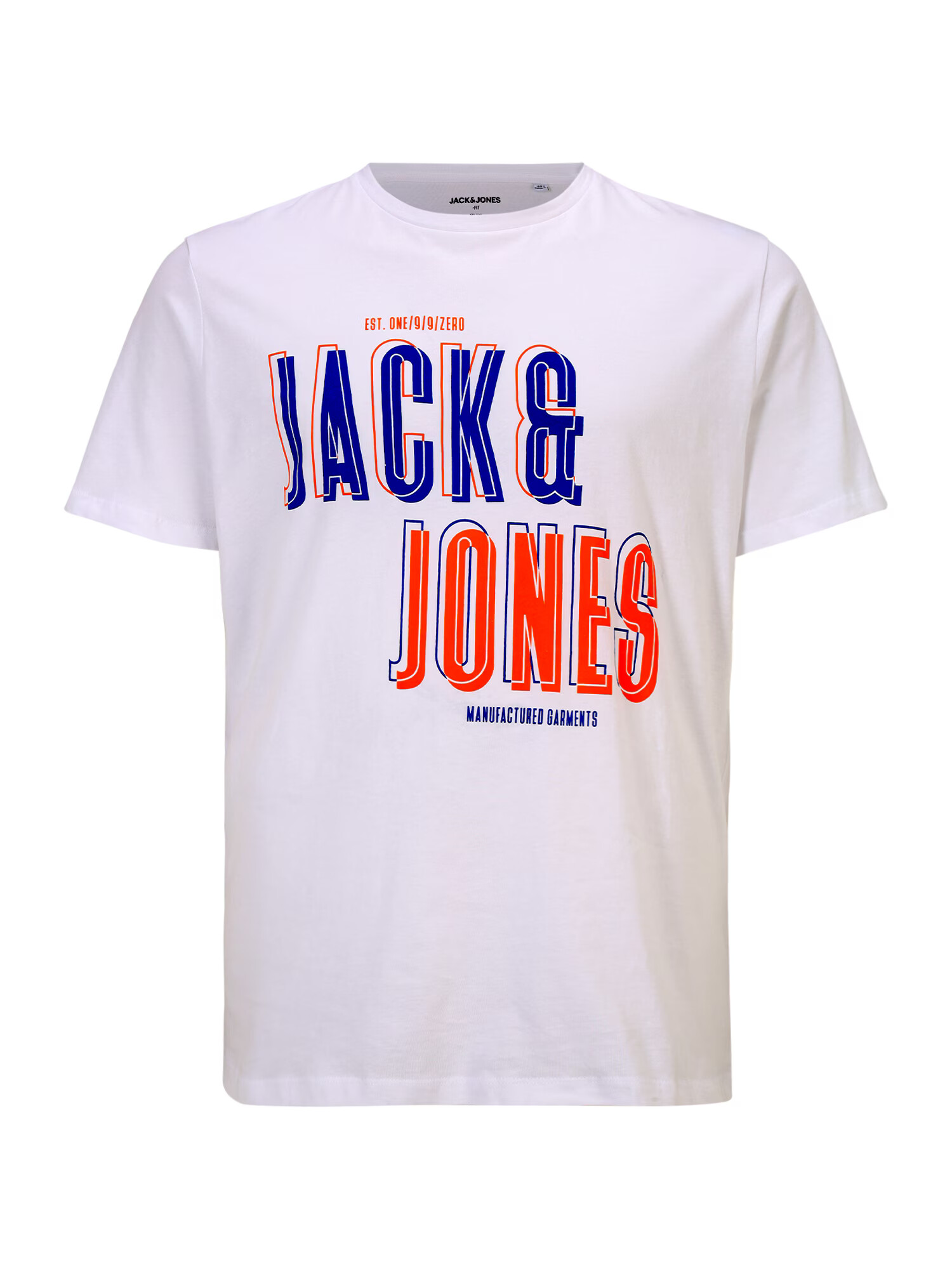 Jack & Jones Plus Μπλουζάκι 'COAST' ναυτικό μπλε / αστακί / λευκό - Pepit.gr