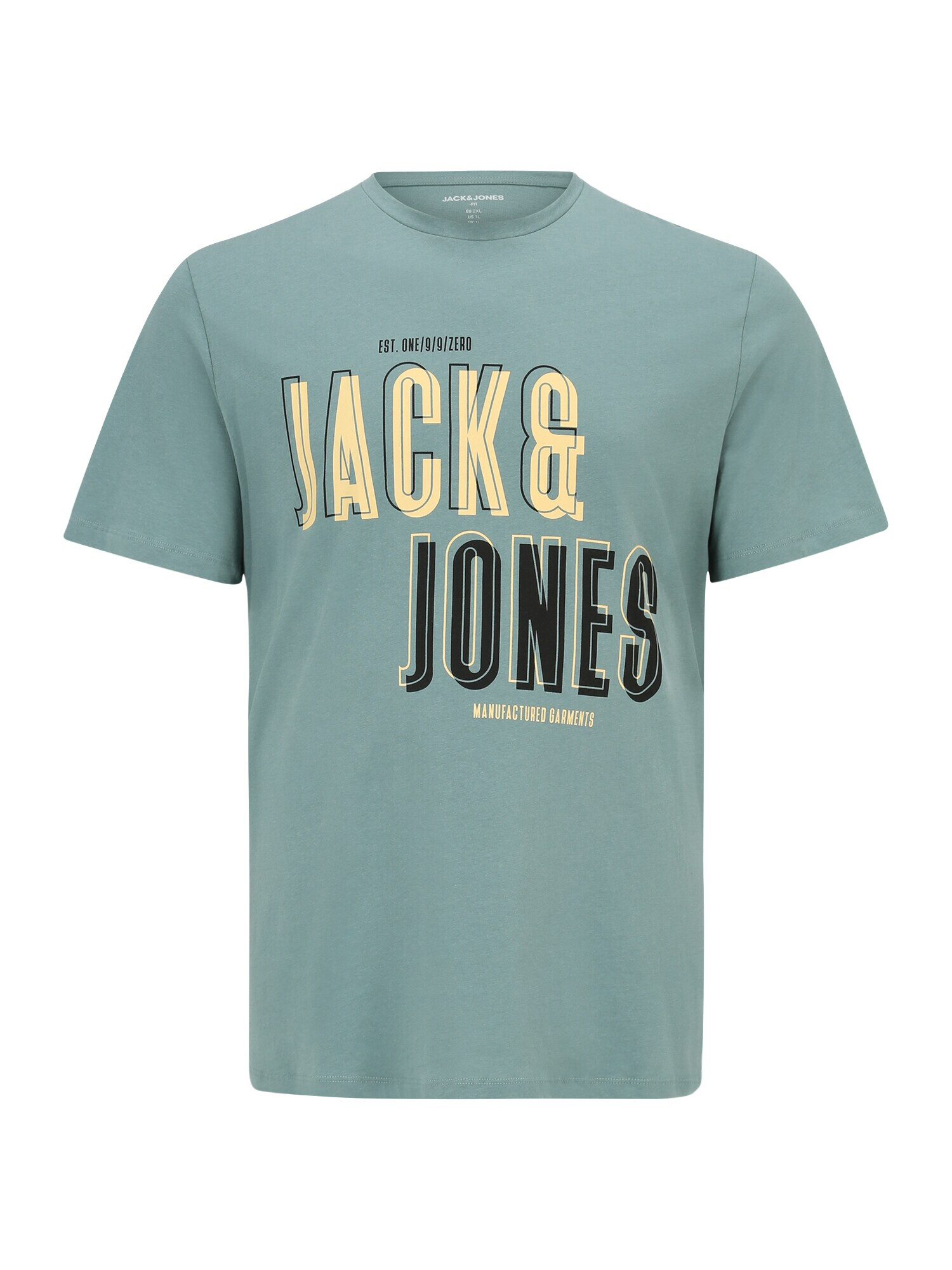 Jack & Jones Plus Μπλουζάκι 'COAST' τιρκουάζ / κίτρινο / μαύρο - Pepit.gr