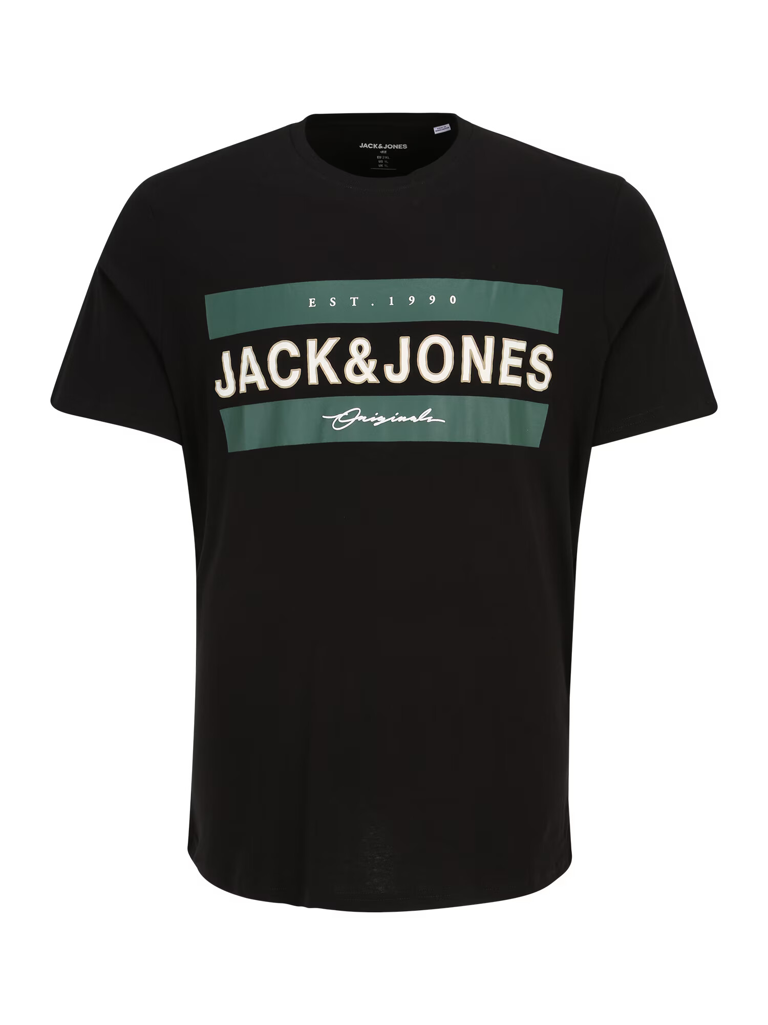 Jack & Jones Plus Μπλουζάκι 'FRIDAY' εκρού / σμαραγδί / μαύρο - Pepit.gr