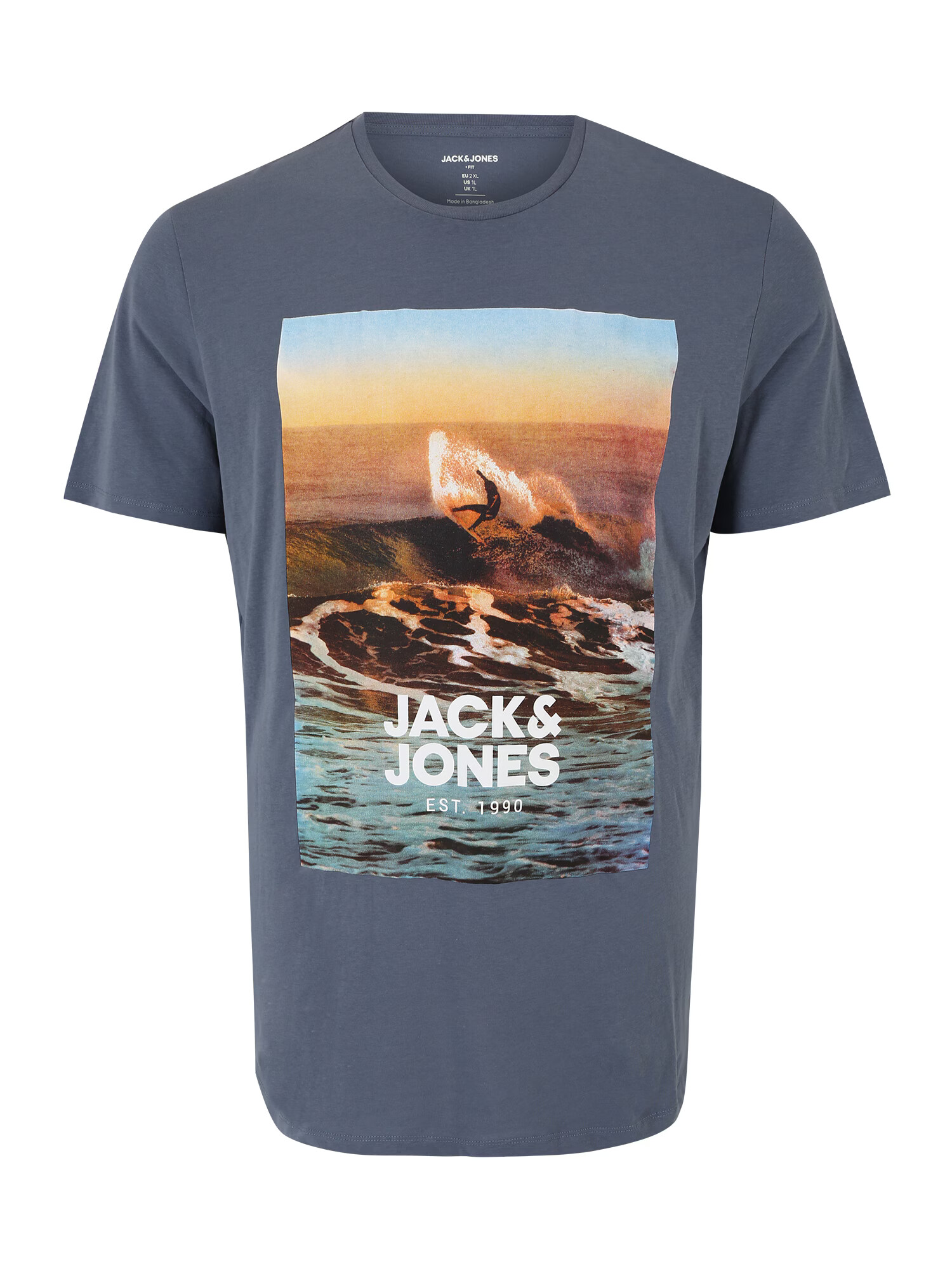 Jack & Jones Plus Μπλουζάκι 'GEM' μπλε / γαλάζιο / σκούρο καφέ / λευκό - Pepit.gr