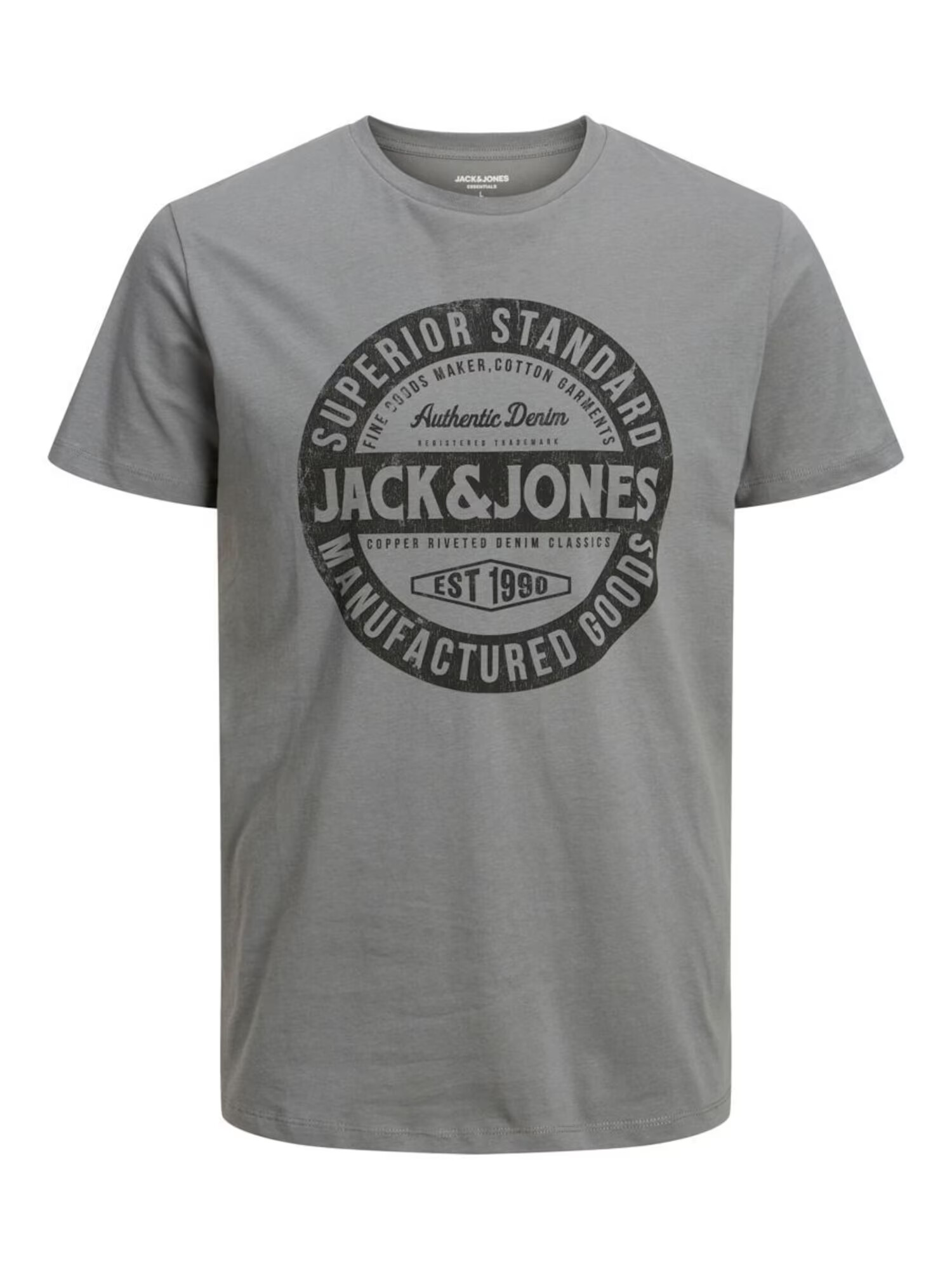 Jack & Jones Plus Μπλουζάκι γκρι / μαύρο - Pepit.gr