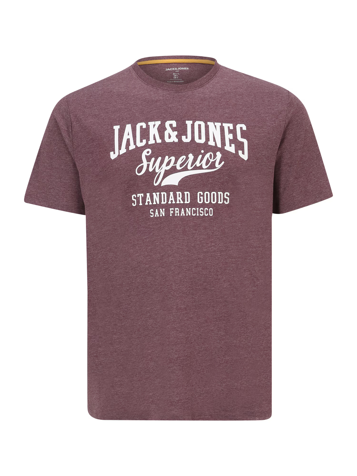 Jack & Jones Plus Μπλουζάκι κόκκινο κρασί / λευκό - Pepit.gr