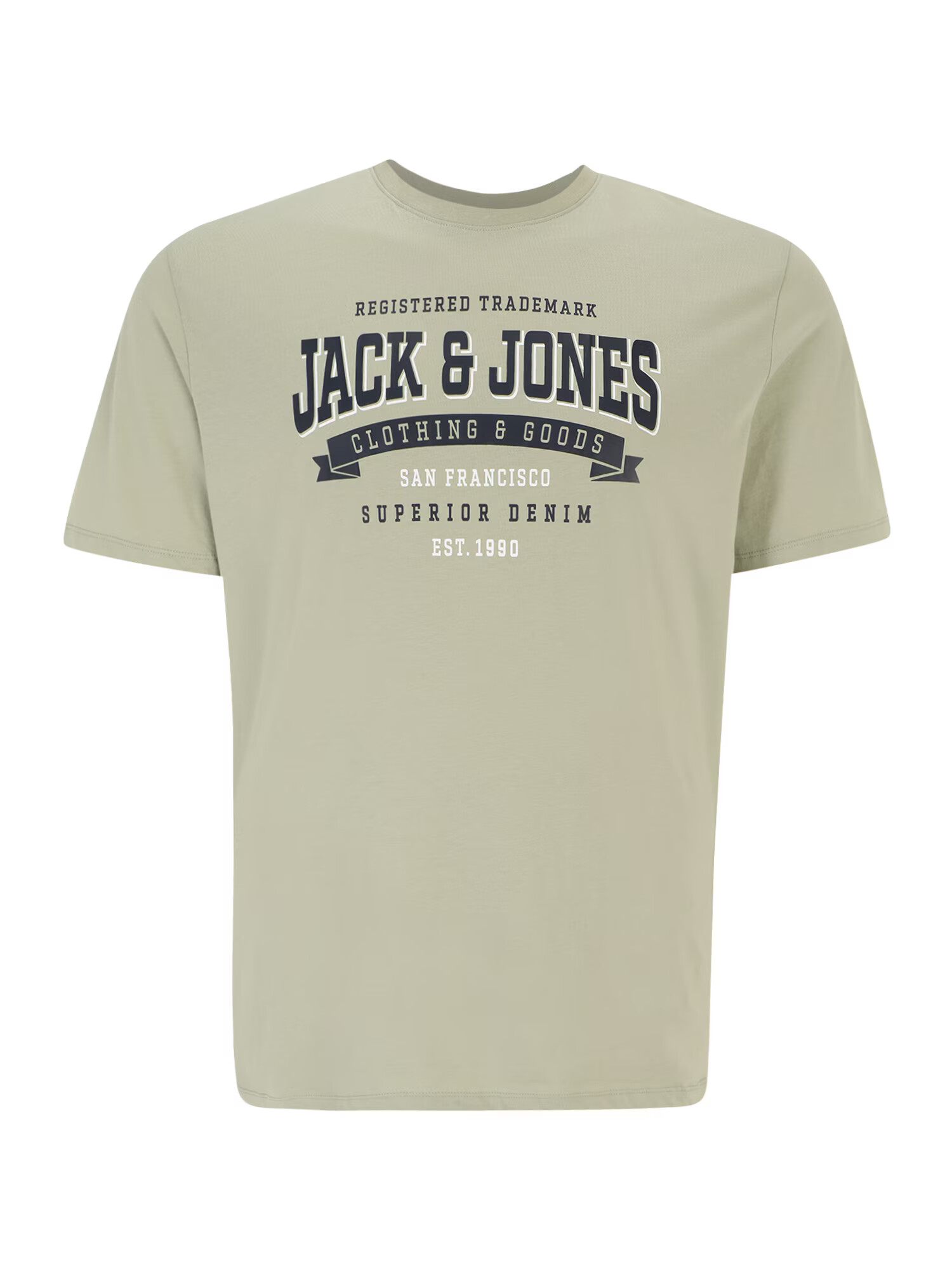 Jack & Jones Plus Μπλουζάκι ναυτικό μπλε / ανοικτό πράσινο / λευκό - Pepit.gr