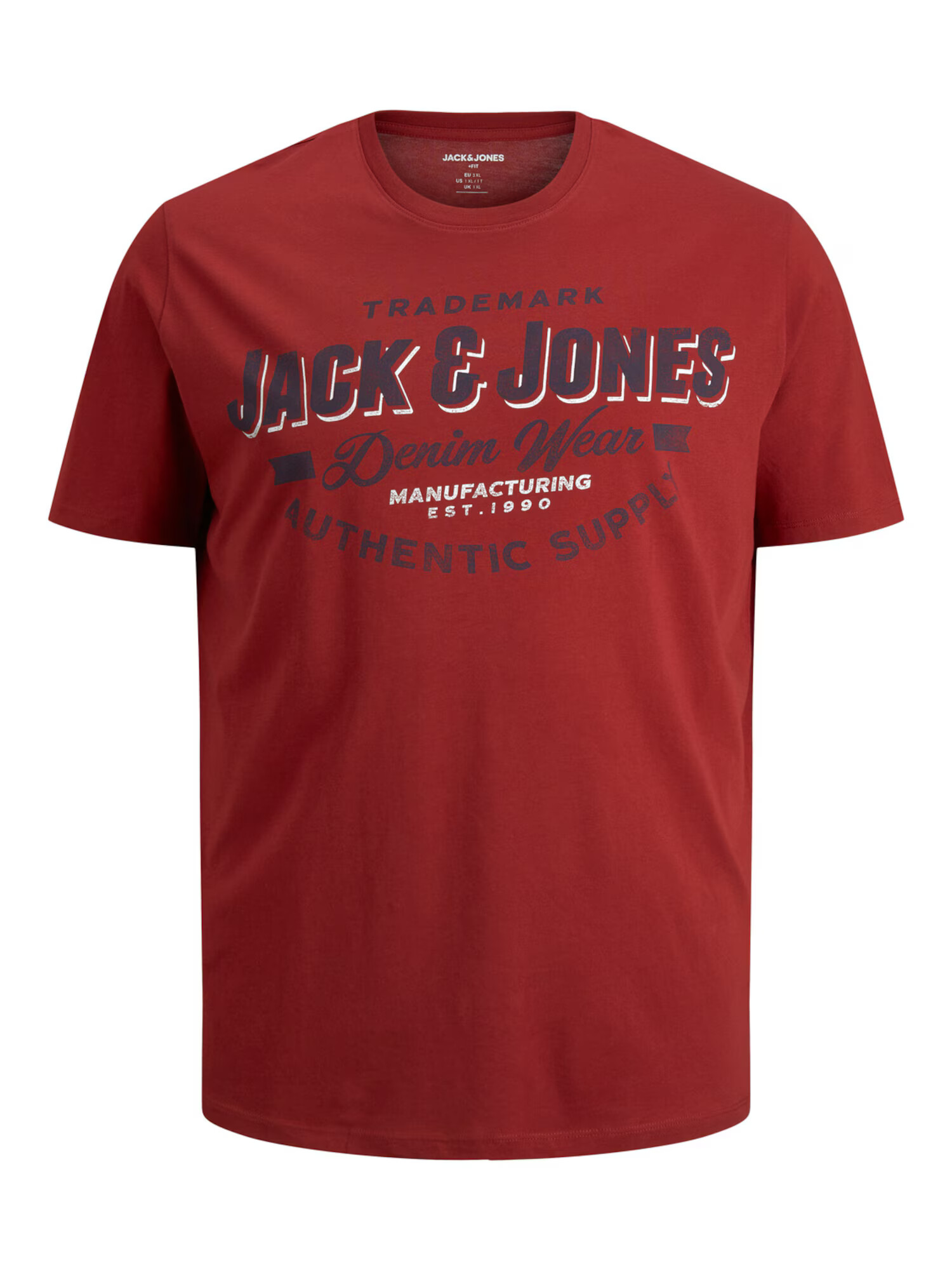 Jack & Jones Plus Μπλουζάκι ναυτικό μπλε / έντονο κόκκινο / λευκό - Pepit.gr