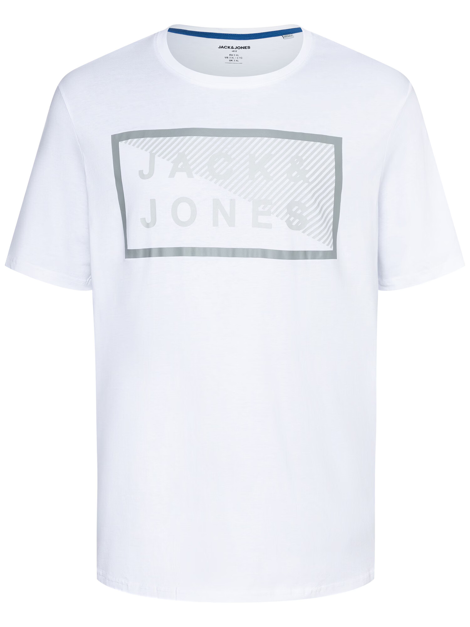 Jack & Jones Plus Μπλουζάκι 'Shawn' γκρι / λευκό - Pepit.gr