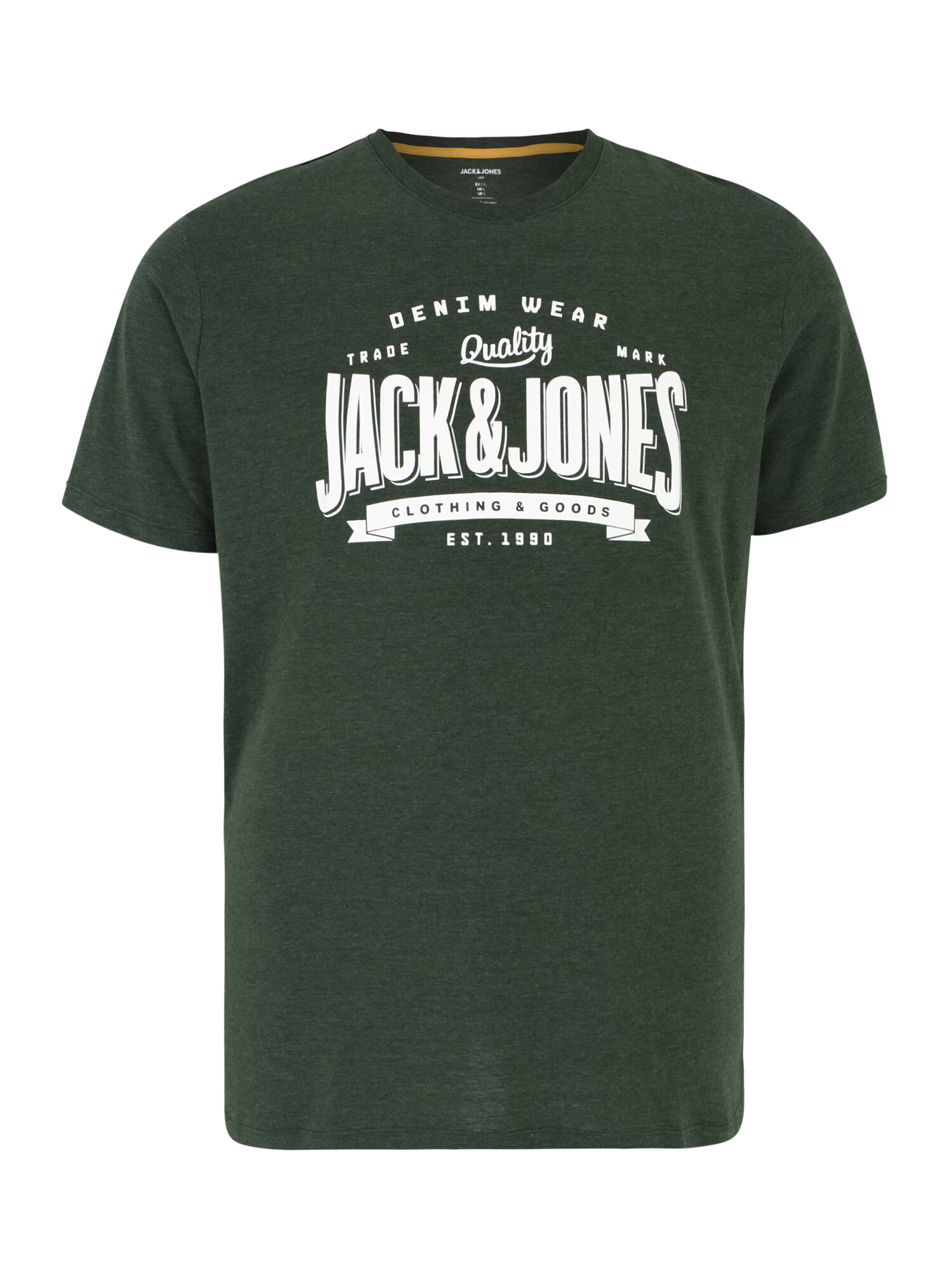 Jack & Jones Plus Μπλουζάκι σκούρο πράσινο / λευκό - Pepit.gr