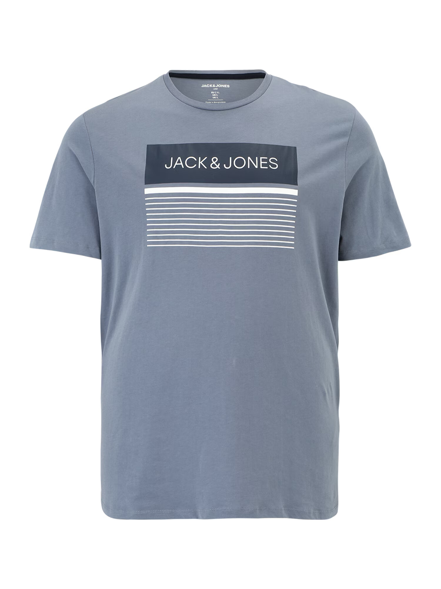 Jack & Jones Plus Μπλουζάκι 'TRAVIS' ναυτικό μπλε / μπλε περιστεριού / λευκό - Pepit.gr