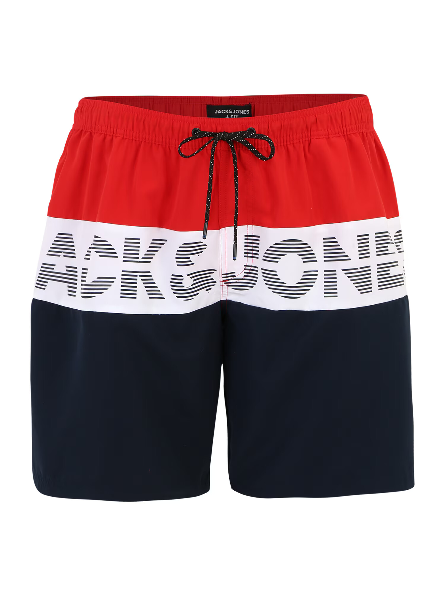 Jack & Jones Plus Σορτσάκι-μαγιό 'FIJI' μπλε μαρέν / κόκκινο / λευκό - Pepit.gr