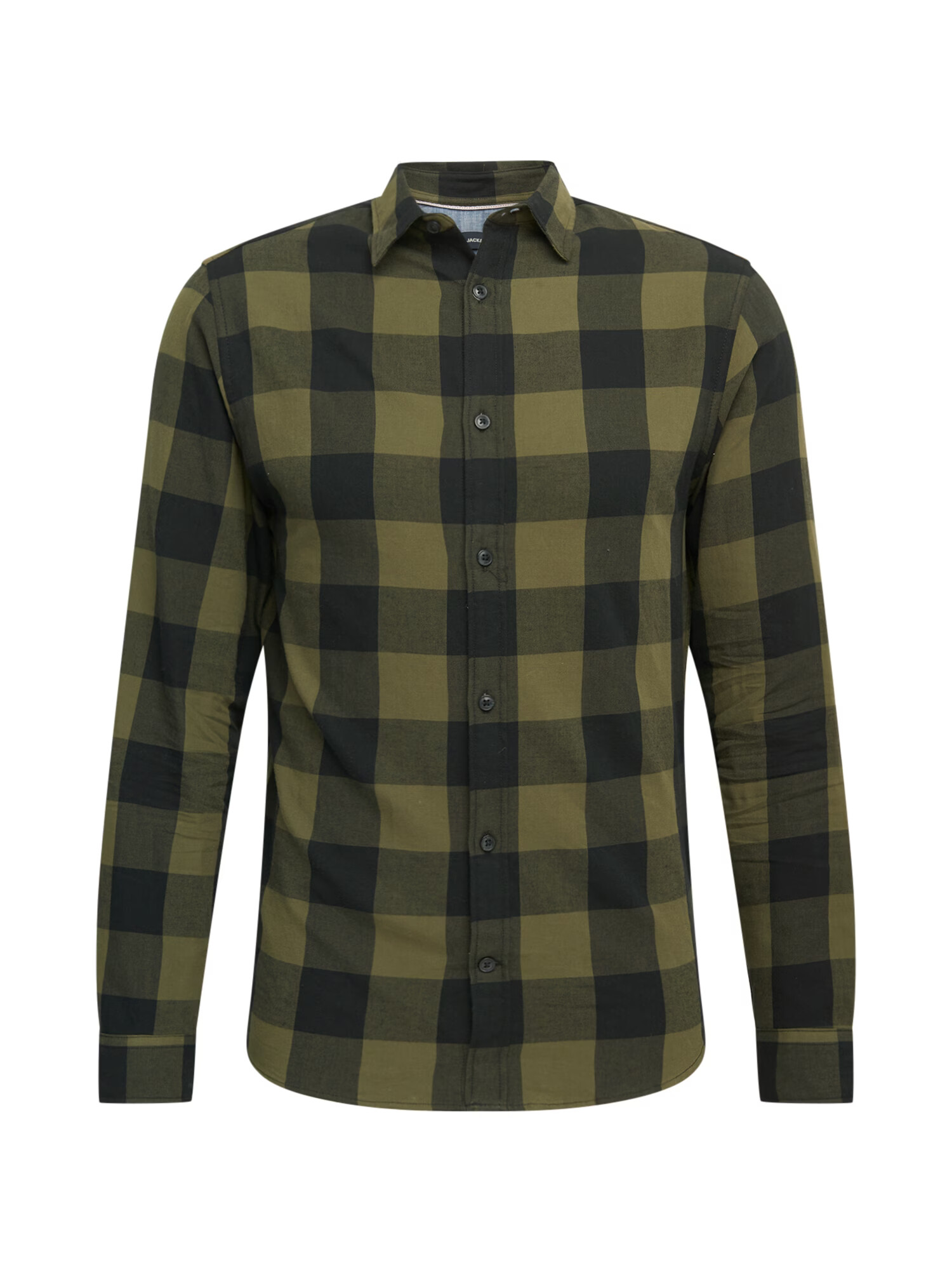 JACK & JONES Πουκάμισο 'Gingham' λαδί / μαύρο - Pepit.gr