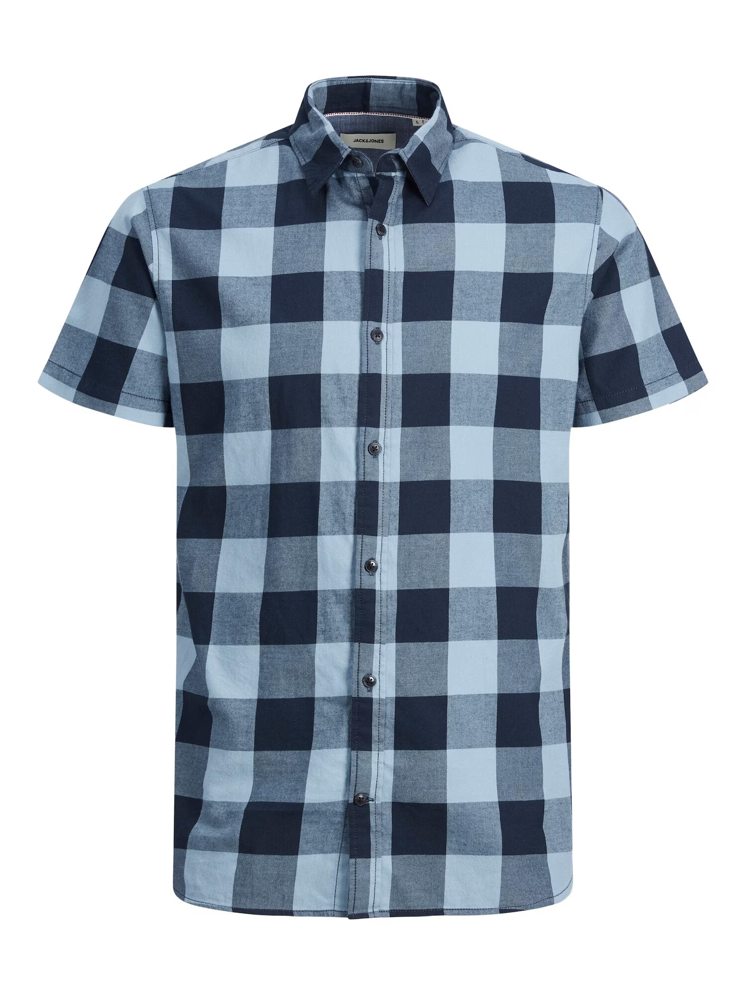 JACK & JONES Πουκάμισο 'GINGHAM' μπλε ντένιμ / γαλάζιο - Pepit.gr