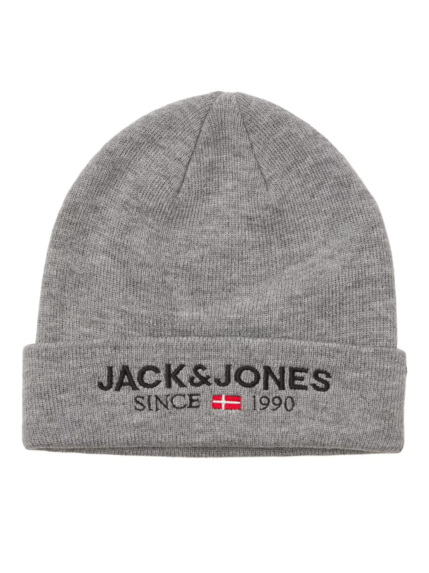 JACK & JONES Σκούφος 'ARCHIE' γκρι μελανζέ / κόκκινο / μαύρο / λευκό - Pepit.gr