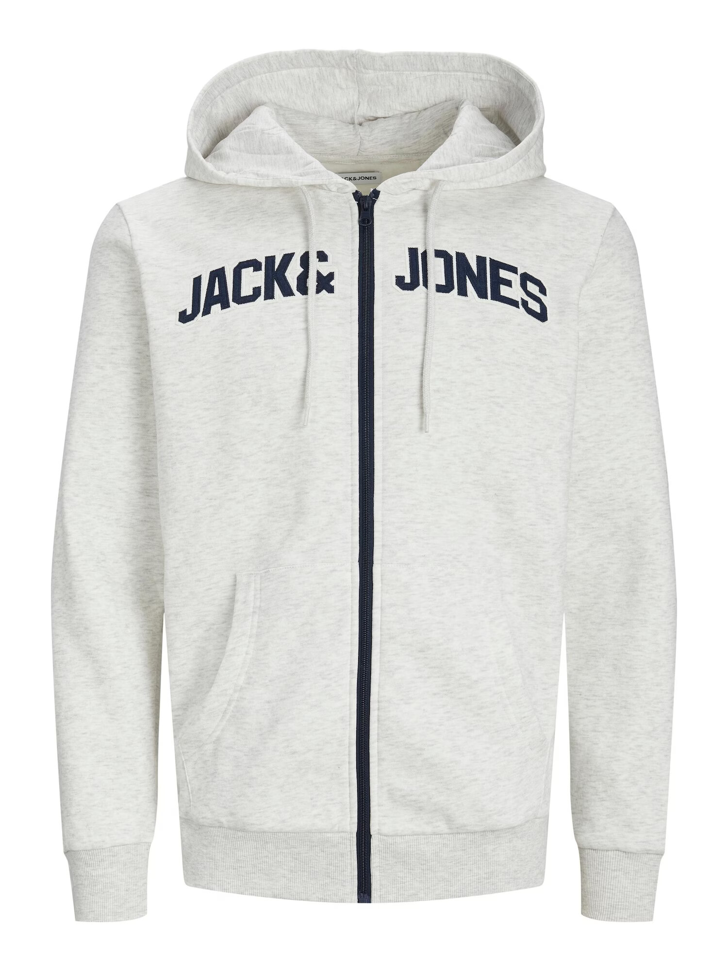 JACK & JONES Ζακέτα φούτερ 'ROUX' ναυτικό μπλε / φυσικό λευκό / λευκό μελανζέ - Pepit.gr