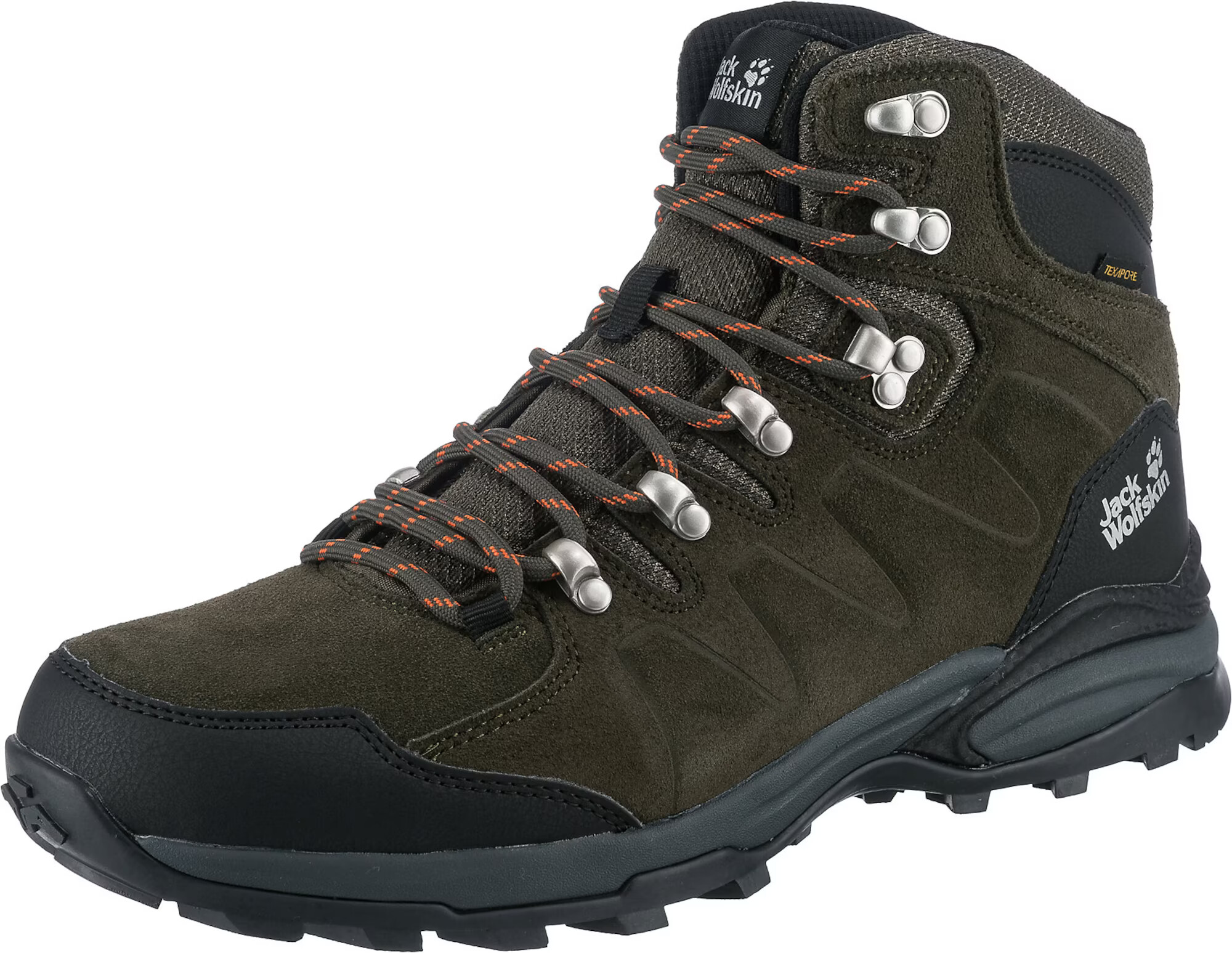 JACK WOLFSKIN Boots 'REFUGIO' γκρι / χακί / πορτοκαλί / μαύρο - Pepit.gr