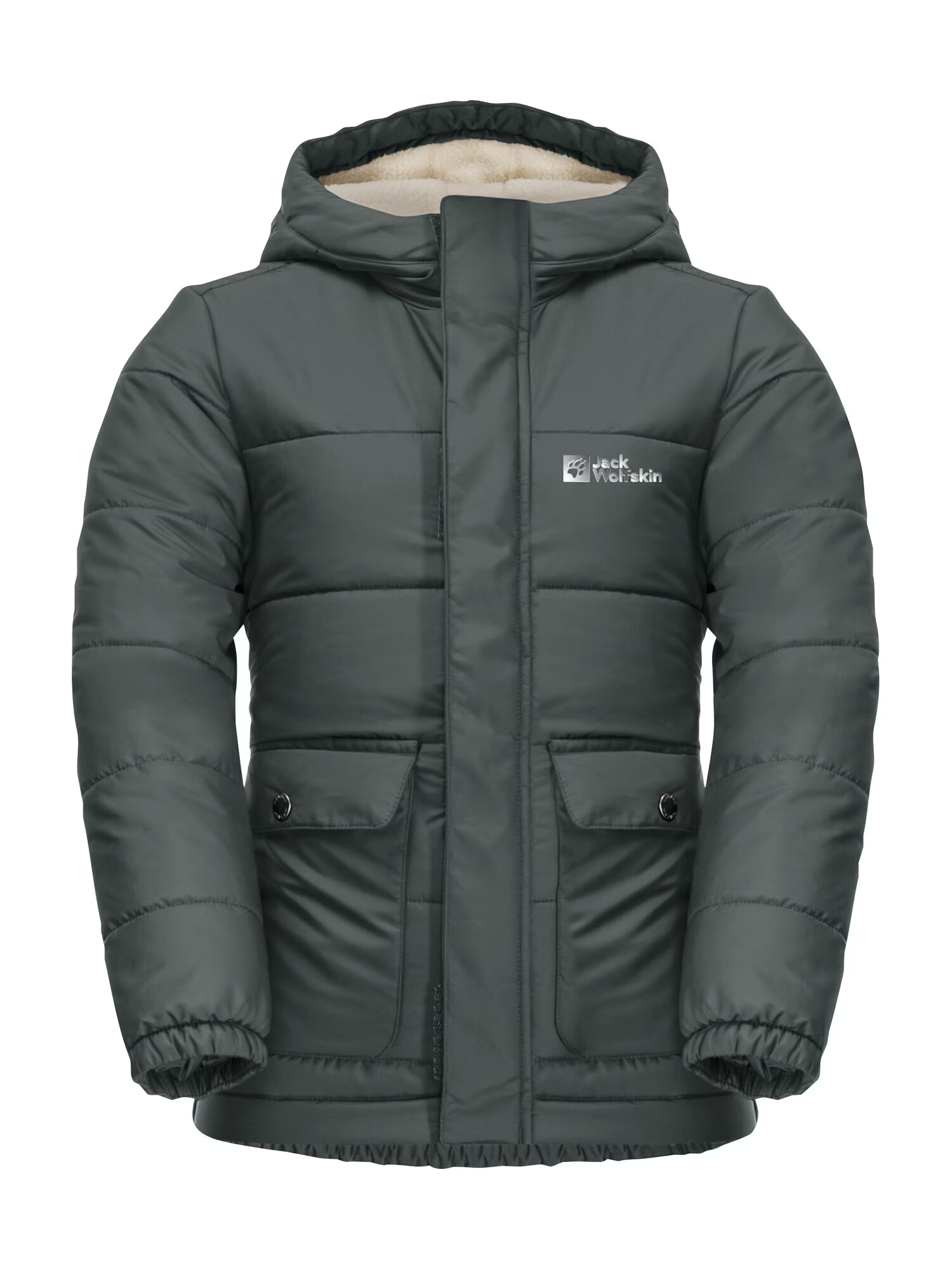 JACK WOLFSKIN Outdoorjacke 'SNOW FOX' σκούρο πράσινο / ασημί - Pepit.gr