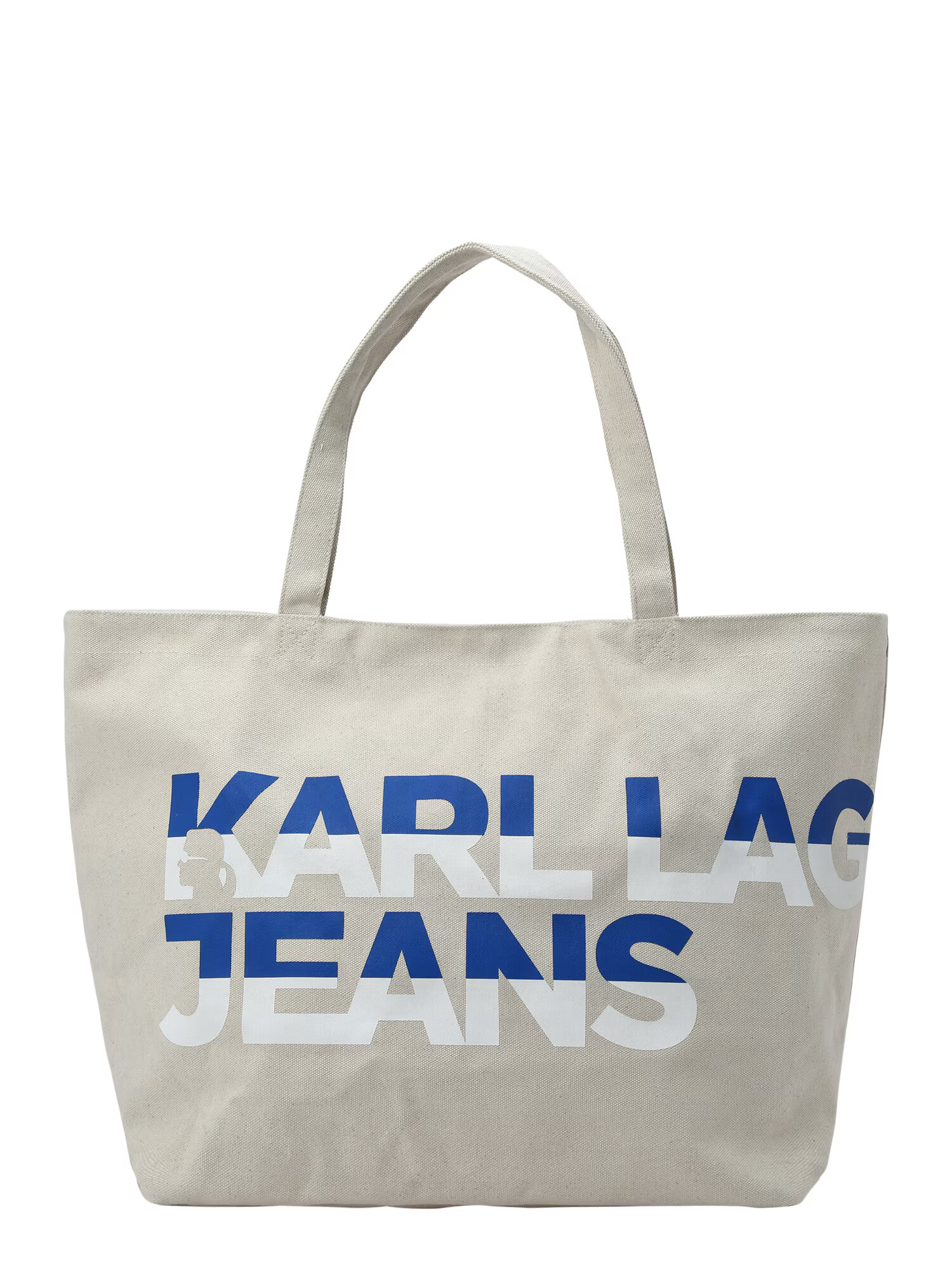 KARL LAGERFELD JEANS Μεγάλη τσάντα μπεζ / μπλε / λευκό - Pepit.gr