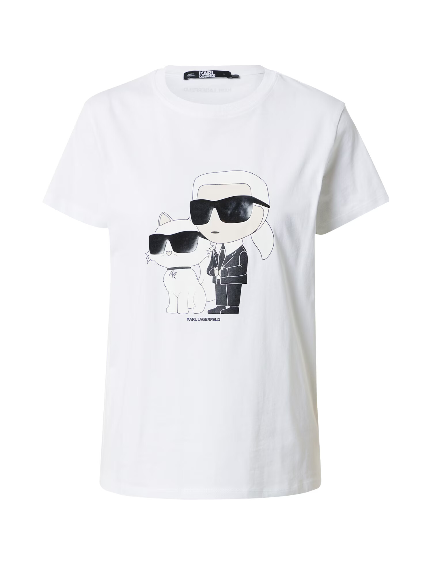 Karl Lagerfeld Μπλουζάκι 'Ikonik 2.0' κρεμ / μαύρο / offwhite / φυσικό λευκό - Pepit.gr