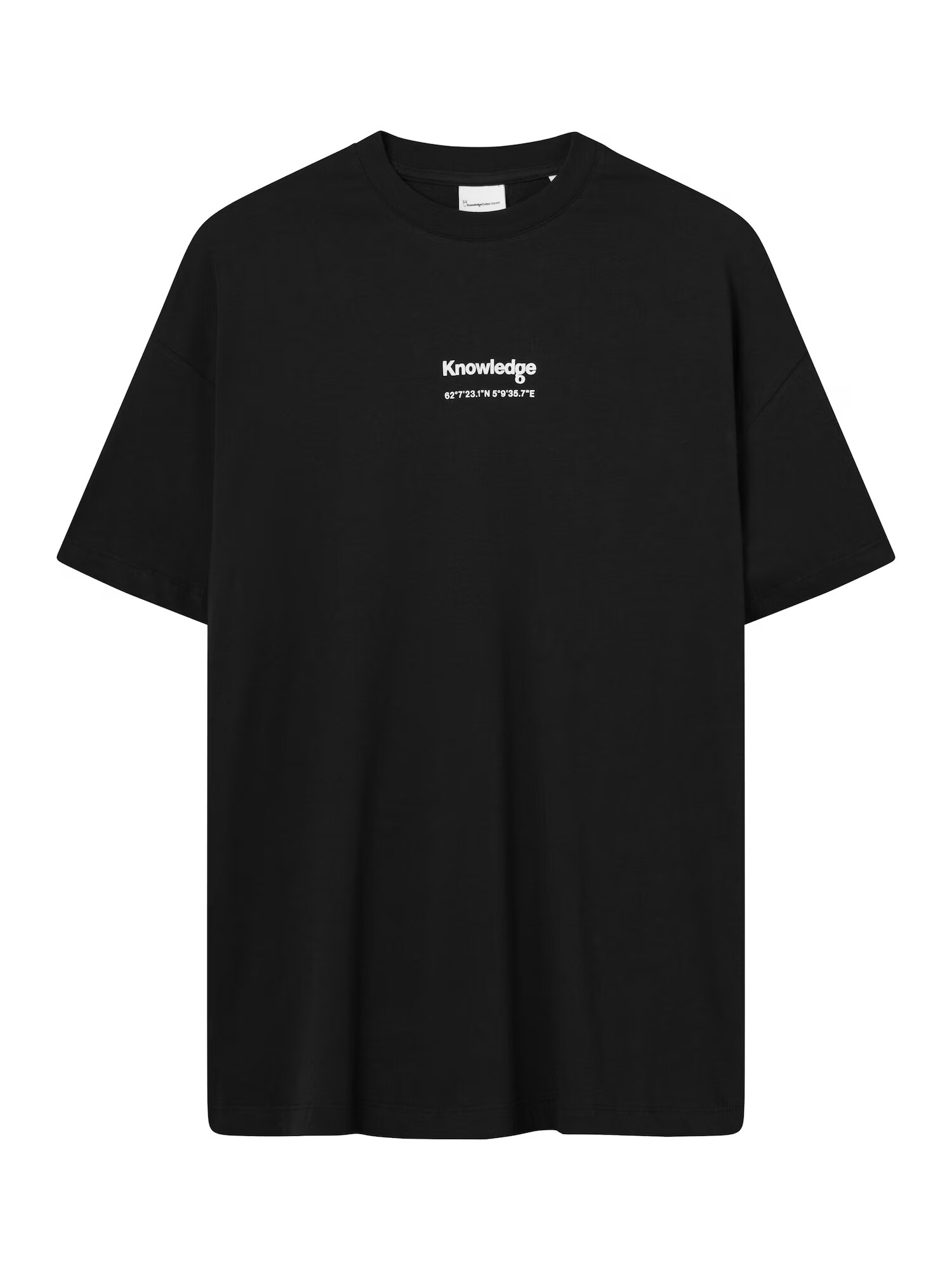 KnowledgeCotton Apparel Μπλουζάκι μαύρο / λευκό - Pepit.gr