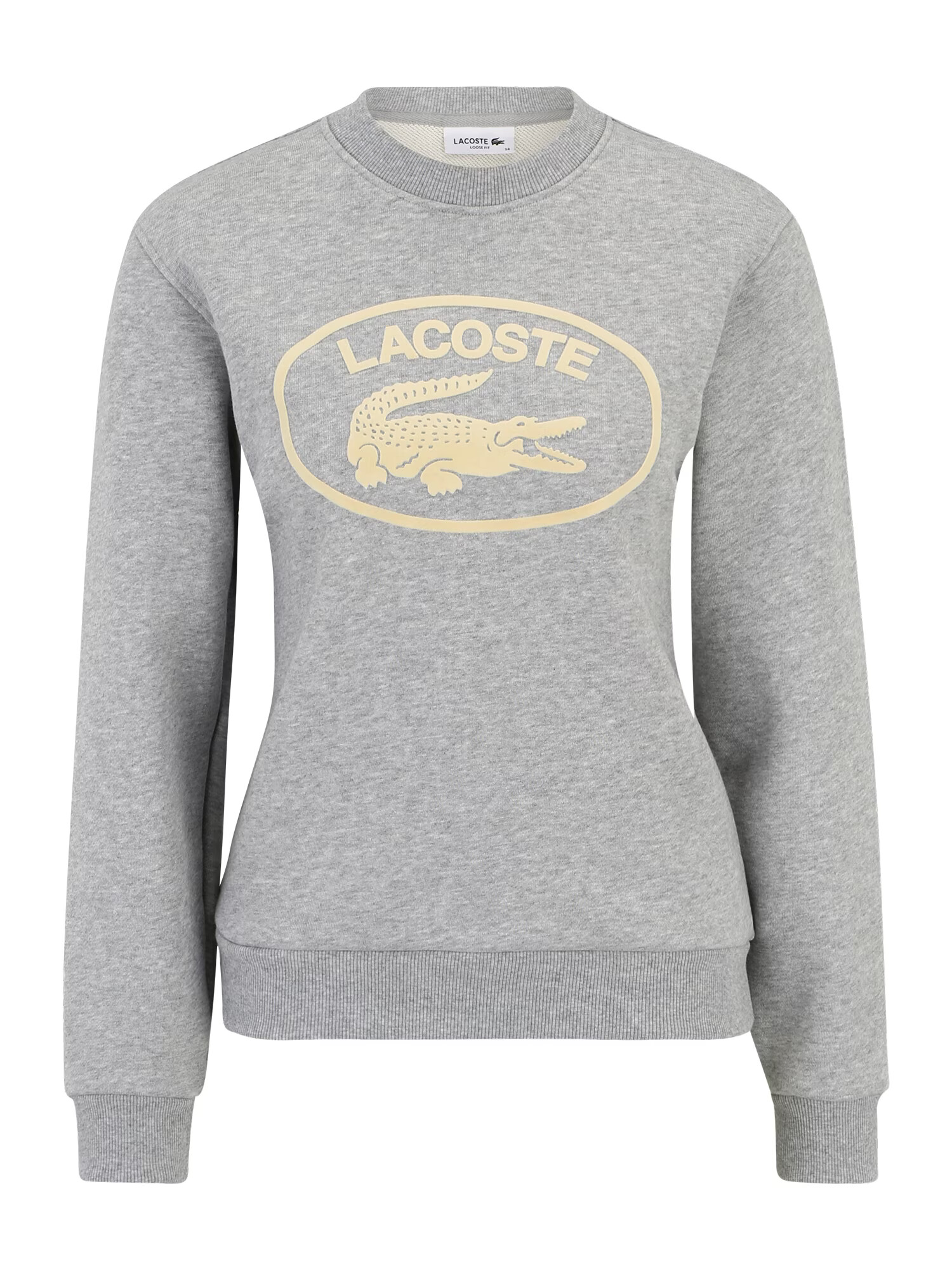 LACOSTE Μπλούζα φούτερ σαμπάνια / γκρι μελανζέ / πράσινο / λευκό - Pepit.gr