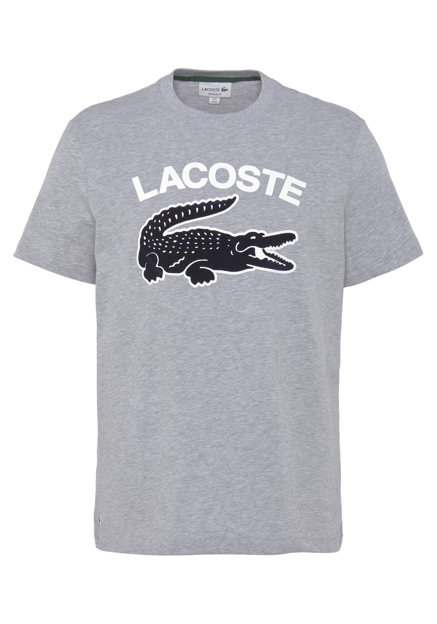 LACOSTE Μπλουζάκι γκρι μελανζέ / μαύρο / λευκό - Pepit.gr