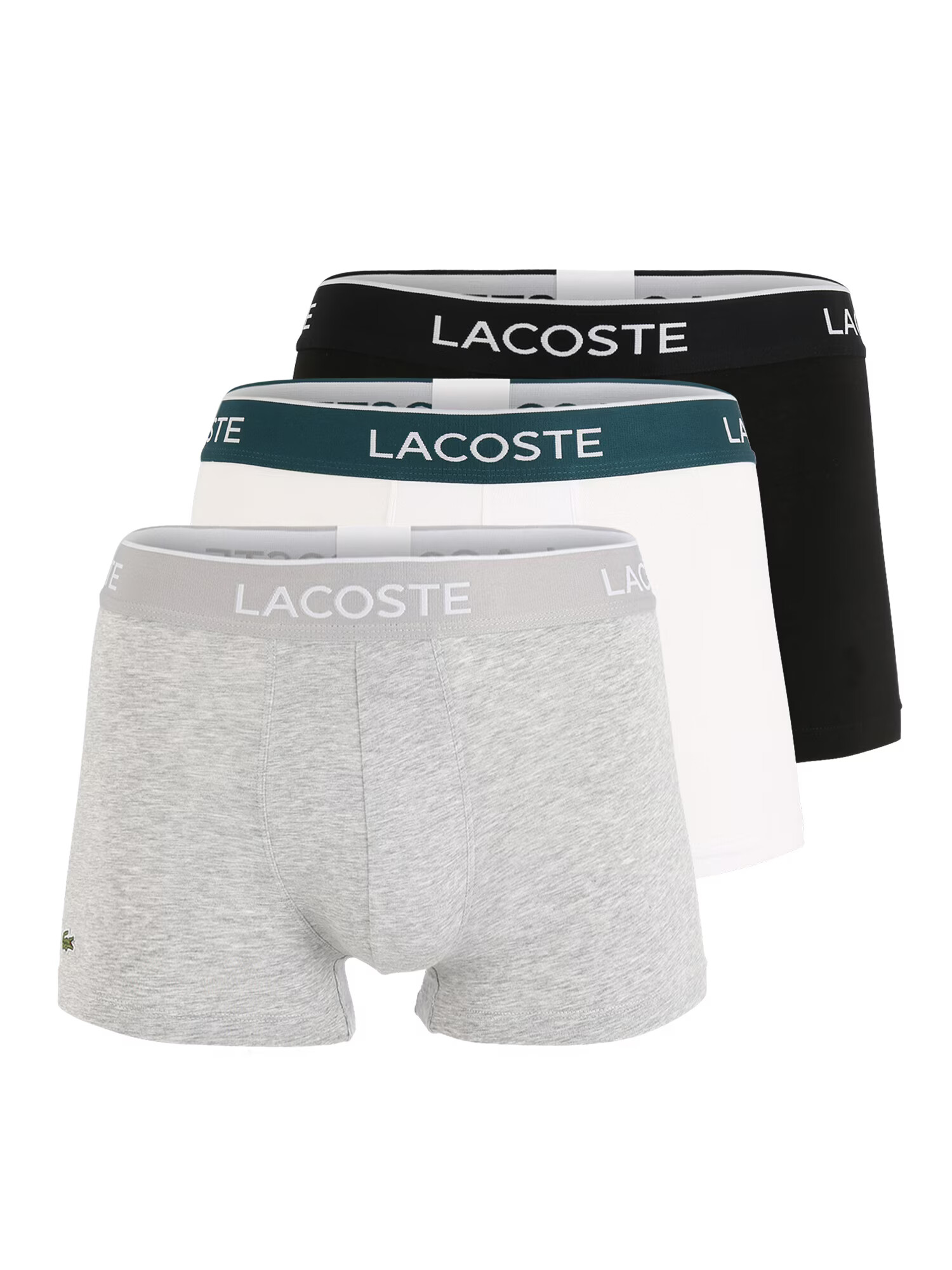 LACOSTE Μποξεράκι γκρι μελανζέ / πετρόλ / μαύρο / λευκό - Pepit.gr