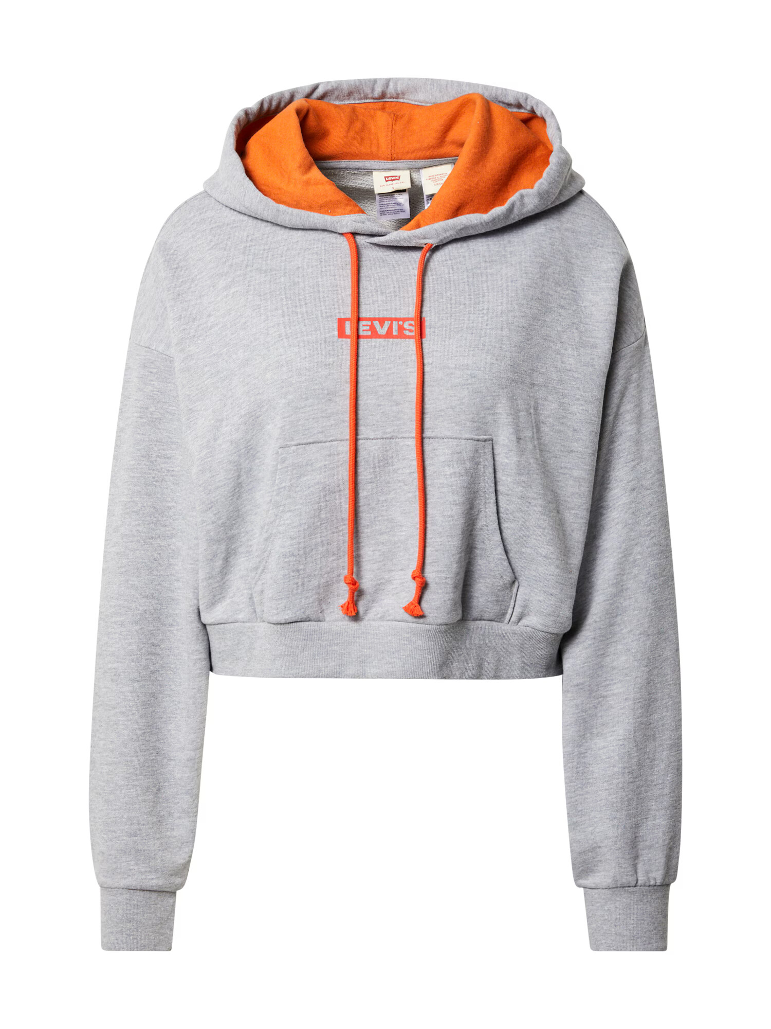 LEVI'S Μπλούζα φούτερ 'GRAPHIC LAUNDRY HOODIE GREYS' γκρι μελανζέ / πορτοκαλί - Pepit.gr