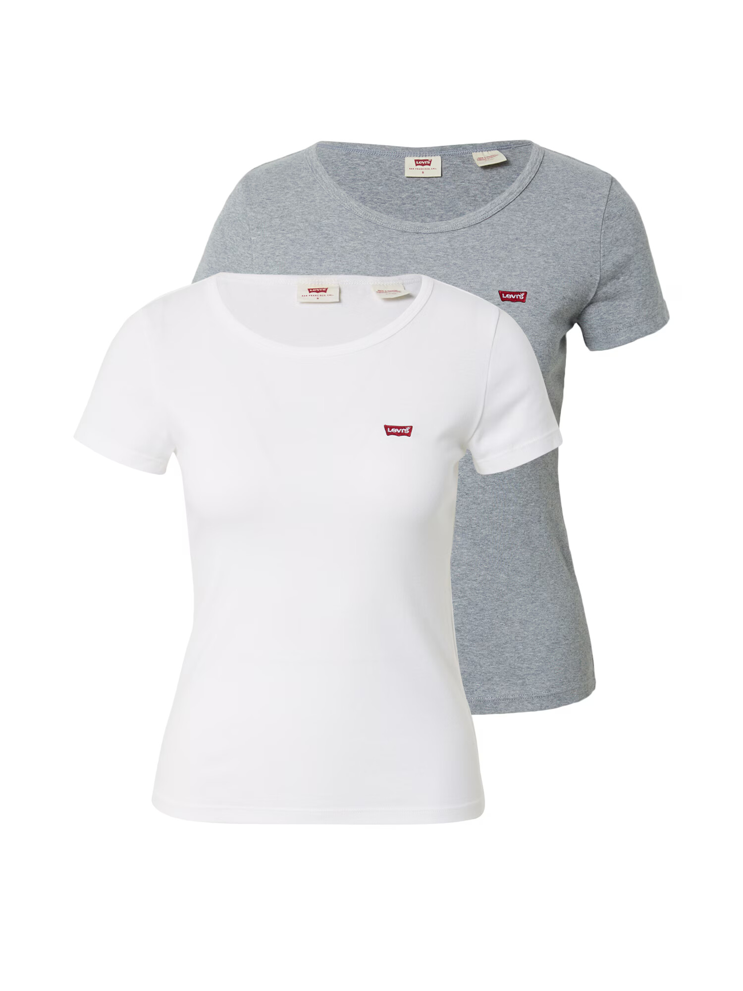 LEVI'S ® Μπλουζάκι '2PACK TEE MULTI-COLOR' γκρι μελανζέ / κόκκινο / λευκό - Pepit.gr