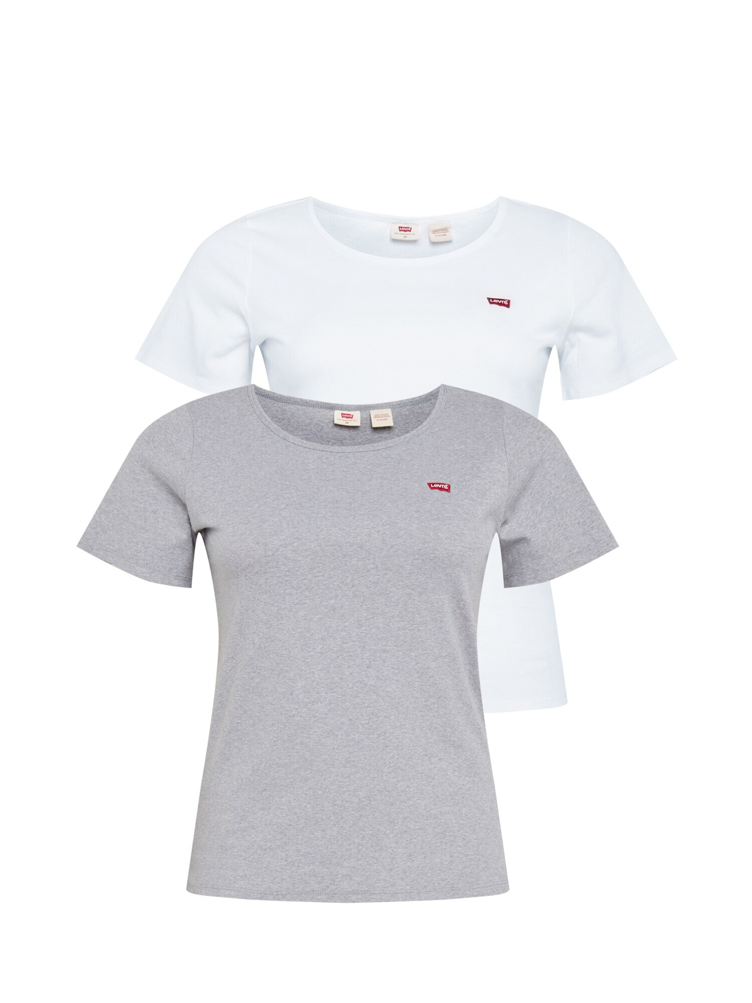 Levi's® Plus Μπλουζάκι 'PL 2 PACK TEE NEUTRALS' γκρι / λευκό - Pepit.gr