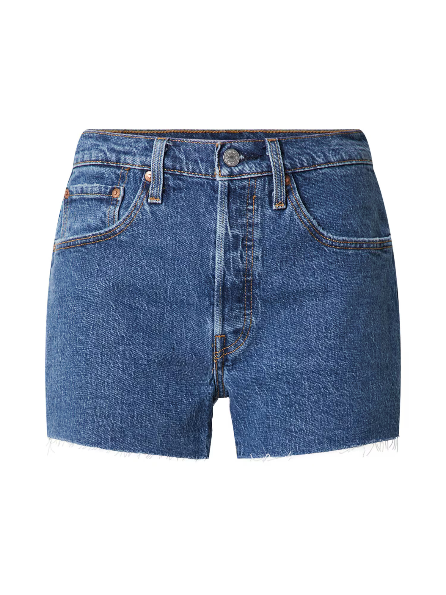 LEVI'S ® Τζιν '501® ORIGINAL SHORT MED INDIGO - FLAT FINISH' μπλε ντένιμ - Pepit.gr