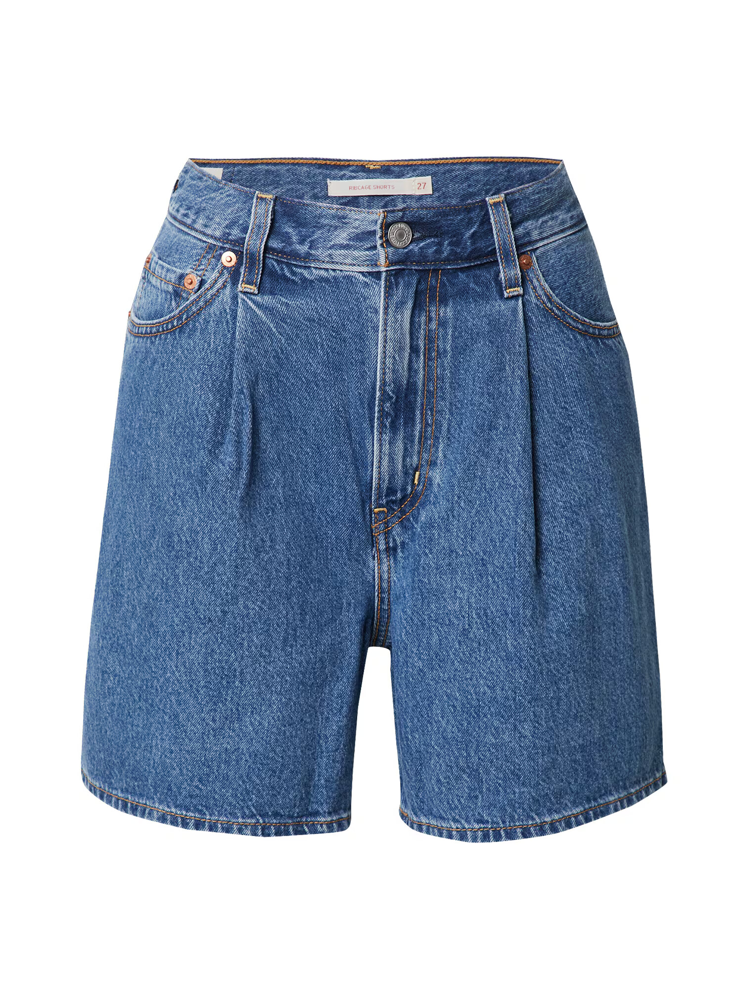 LEVI'S Τζιν πλισέ 'PLEATED RIBCAGE SHORT' μπλε ντένιμ - Pepit.gr