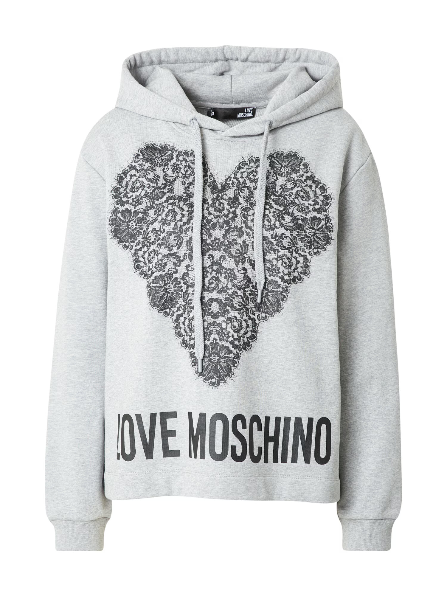 Love Moschino Μπλούζα φούτερ γκρι μελανζέ / μαύρο - Pepit.gr