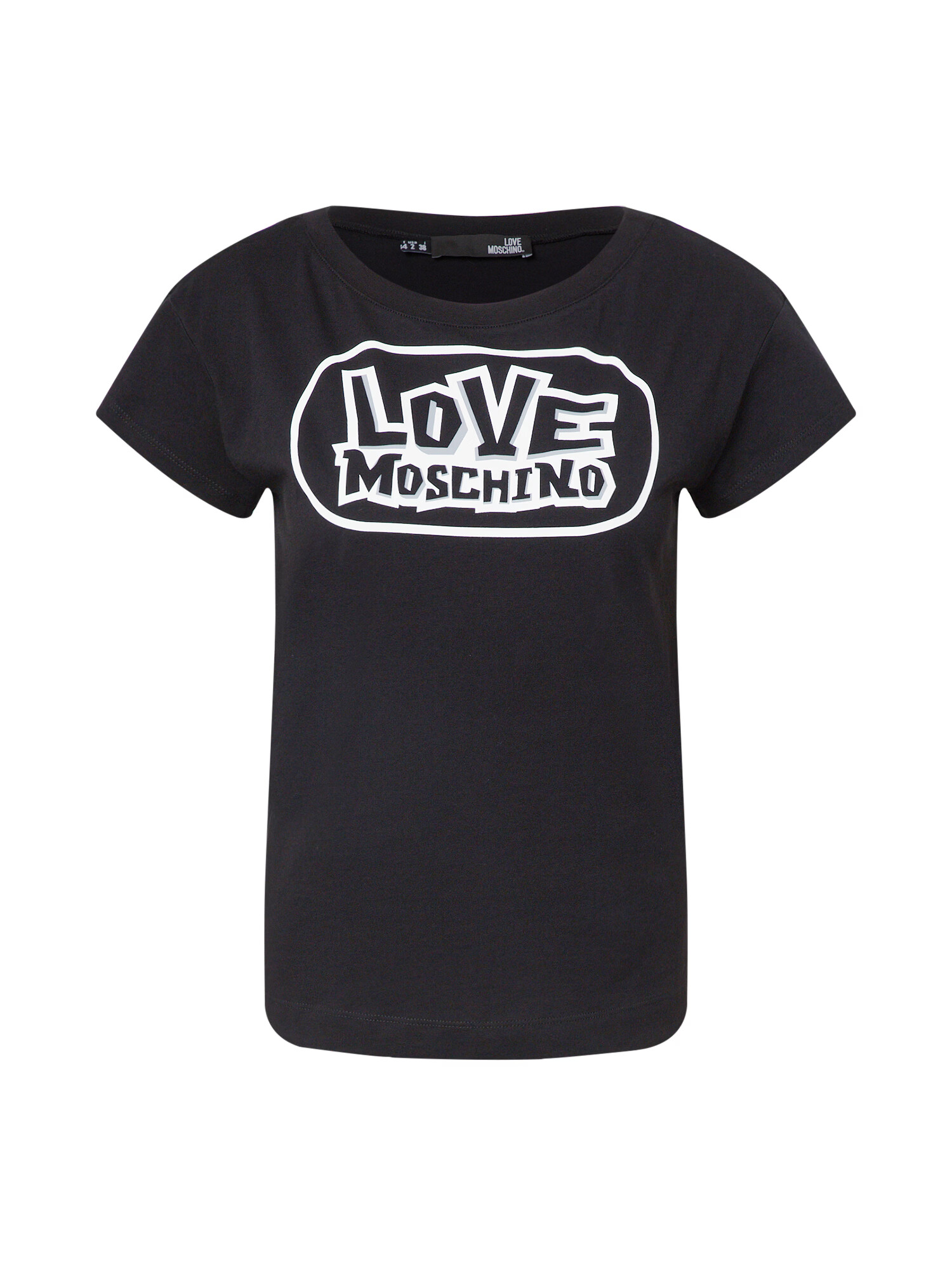 Love Moschino Μπλουζάκι ανοικτό γκρι / μαύρο / λευκό - Pepit.gr