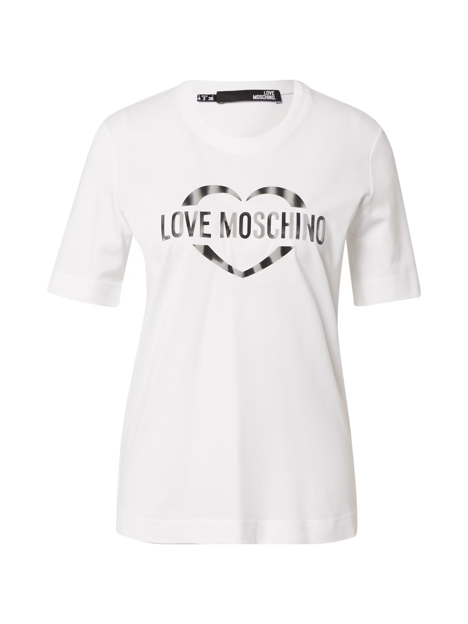 Love Moschino Μπλουζάκι γραφίτης / λευκό - Pepit.gr