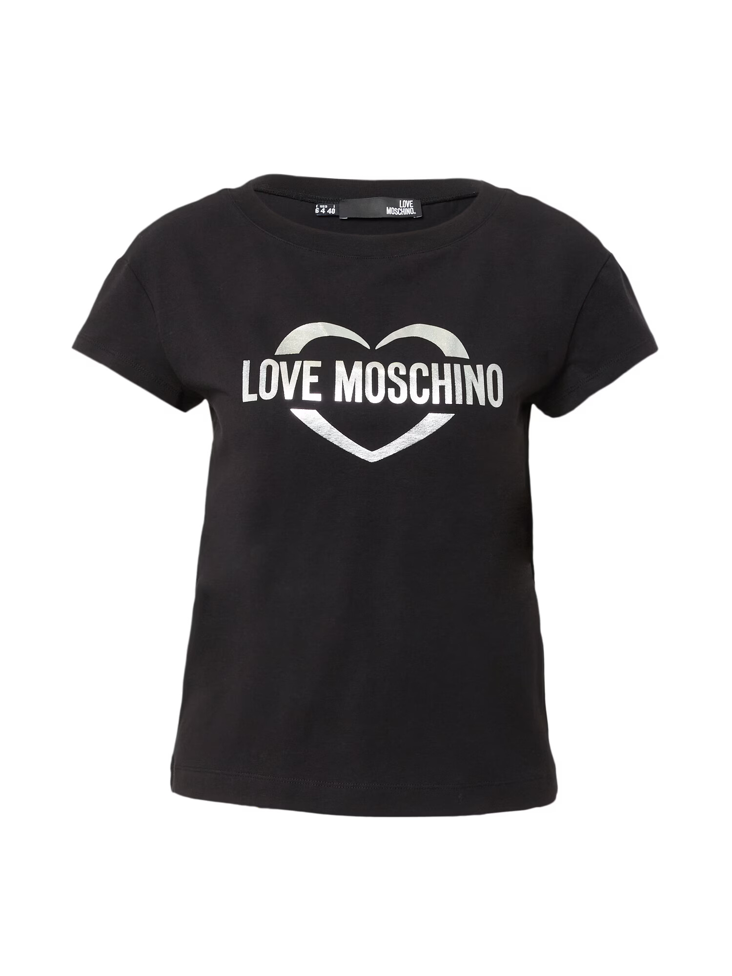 Love Moschino Μπλουζάκι 'MAGLIETTA' μαύρο / ασημί - Pepit.gr