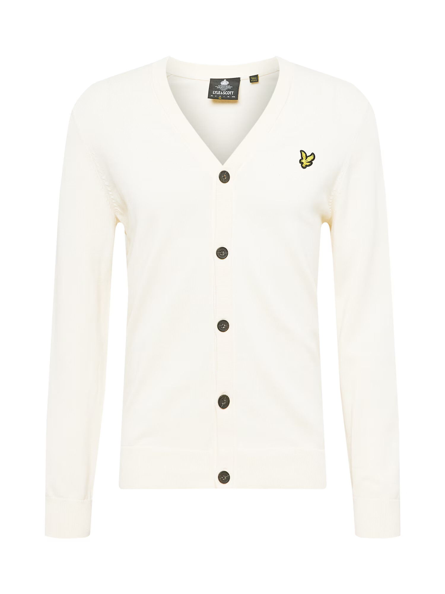 Lyle & Scott Πλεκτή ζακέτα κίτρινο / μαύρο / offwhite - Pepit.gr