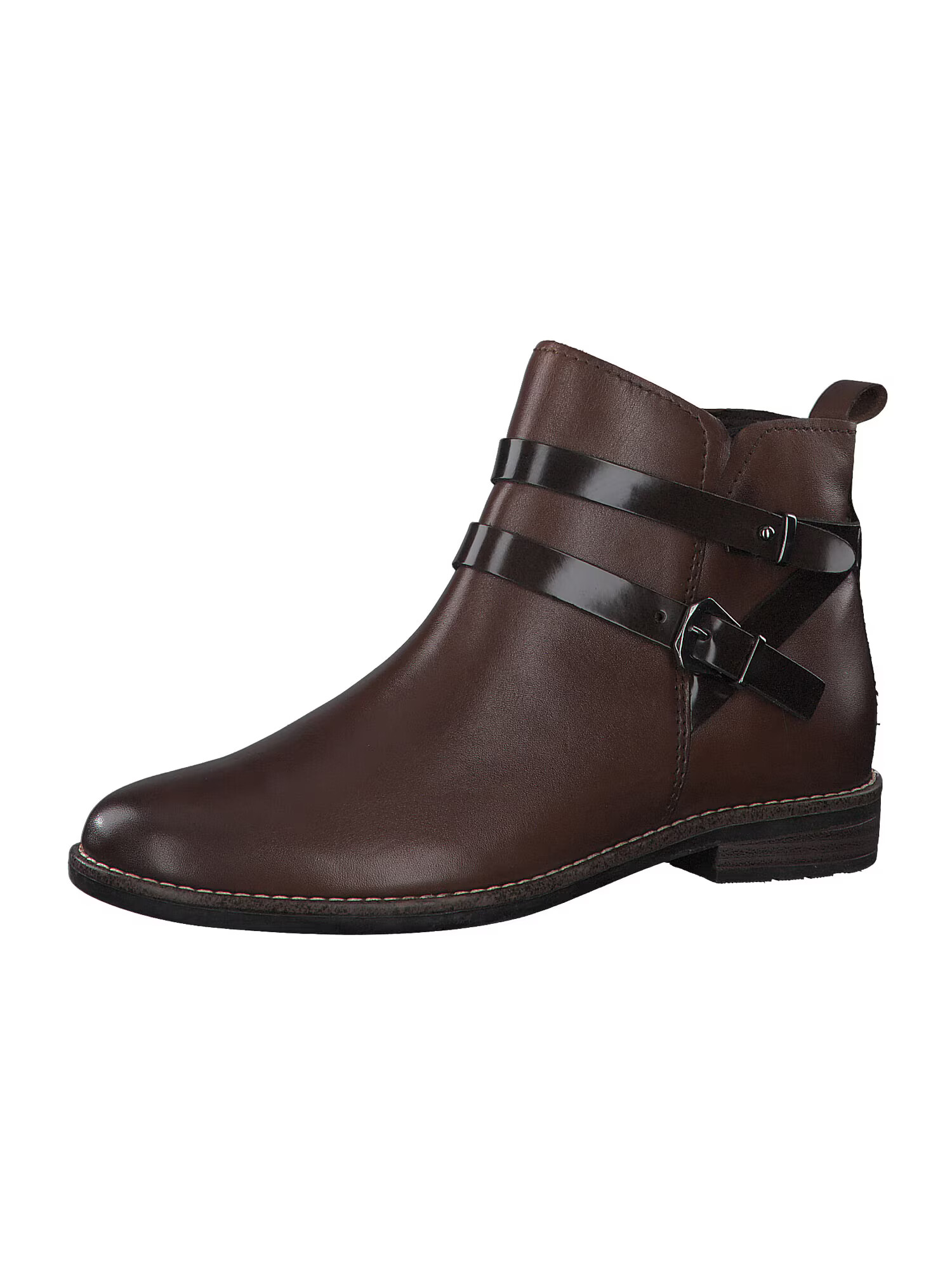 MARCO TOZZI Ankle boots σκούρο καφέ / μαύρο - Pepit.gr