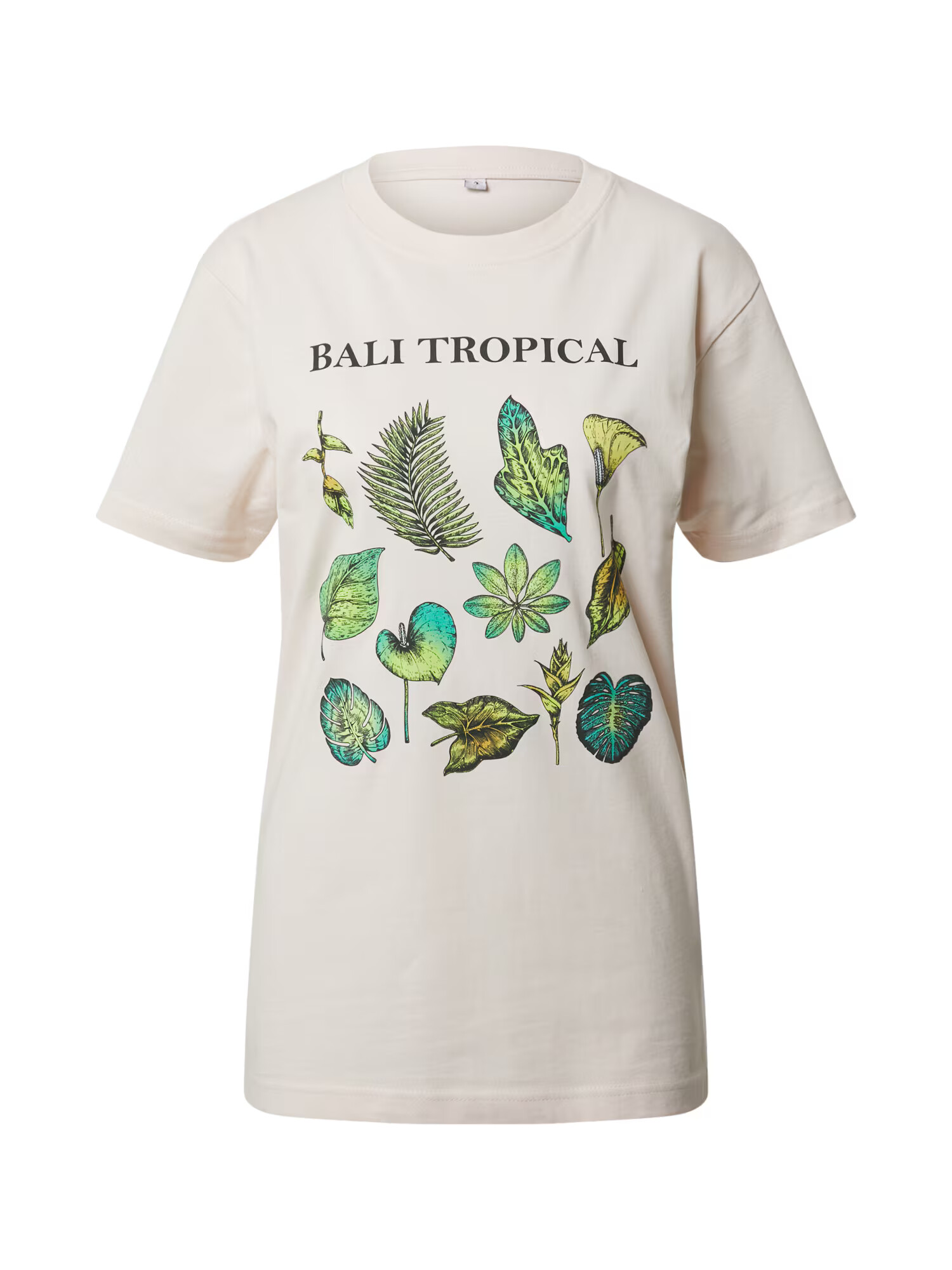 Merchcode Μπλουζάκι 'Bali Tropical' γαλαζοπράσινο / ανοικτό πράσινο / ροζ παστέλ / μαύρο - Pepit.gr