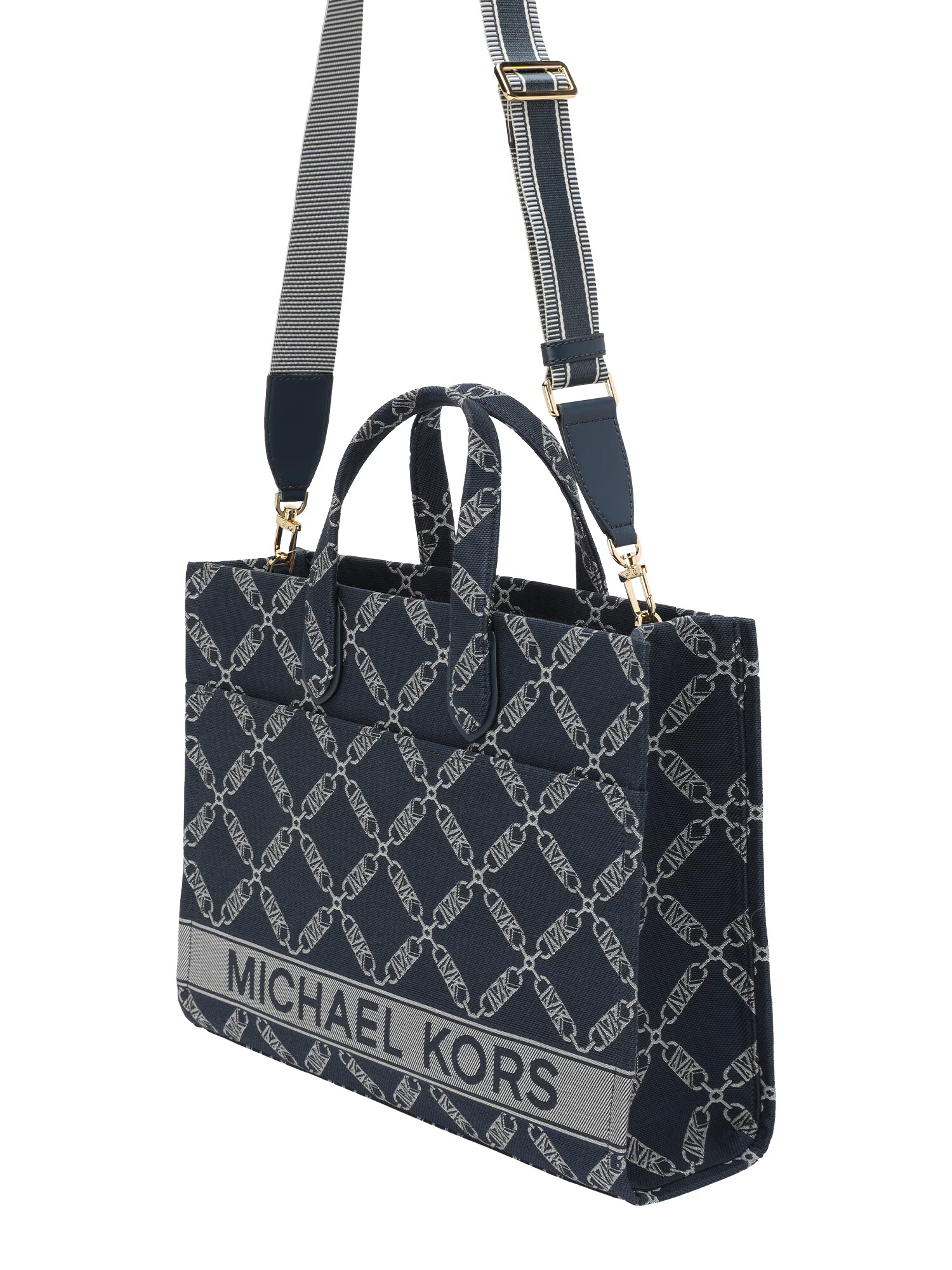 MICHAEL Michael Kors Μεγάλη τσάντα ναυτικό μπλε / γκριζομπέζ - Pepit.gr