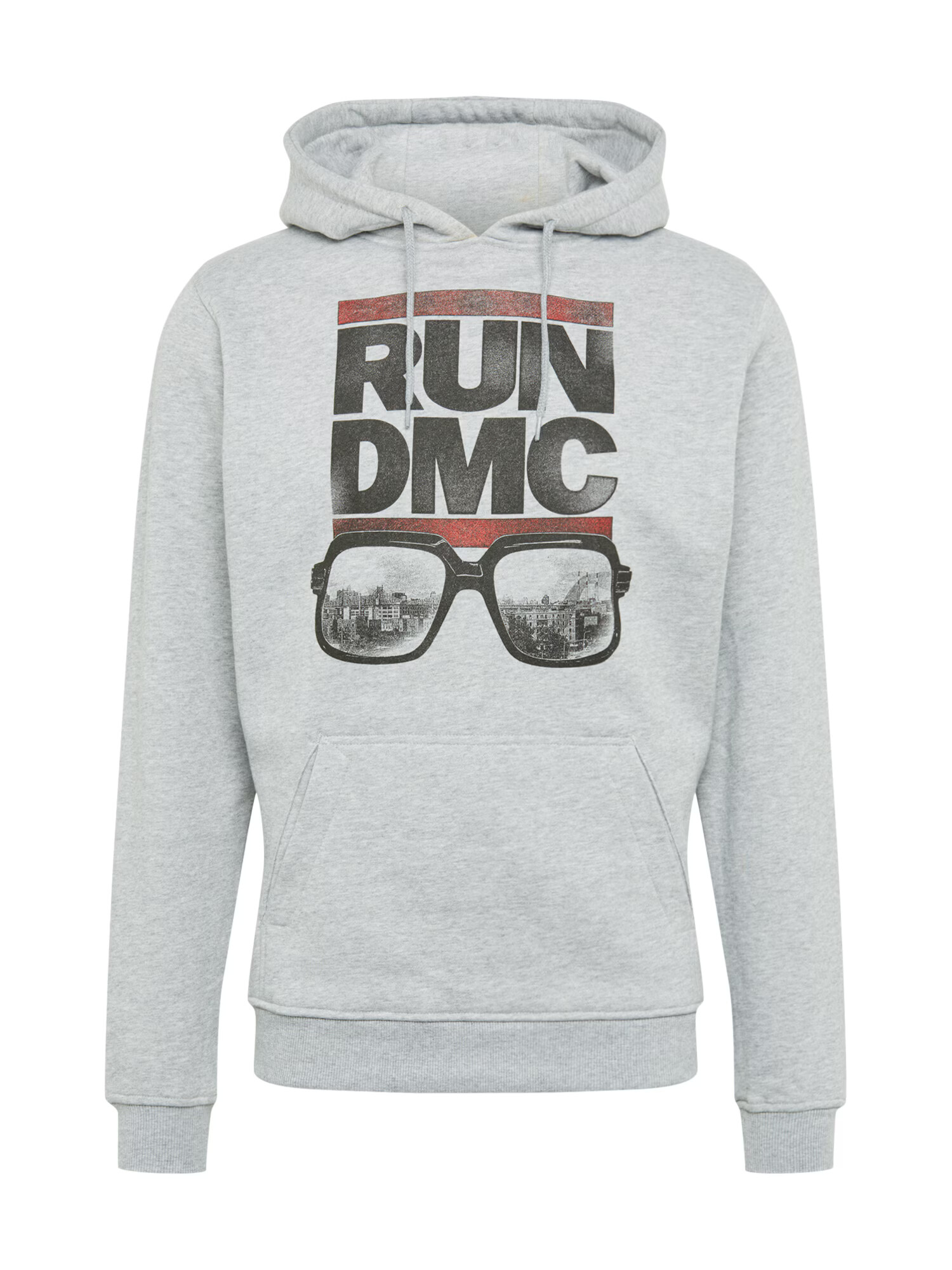 Mister Tee Μπλούζα φούτερ 'Run DMC City Glasses' γκρι μελανζέ / κόκκινο / μαύρο - Pepit.gr