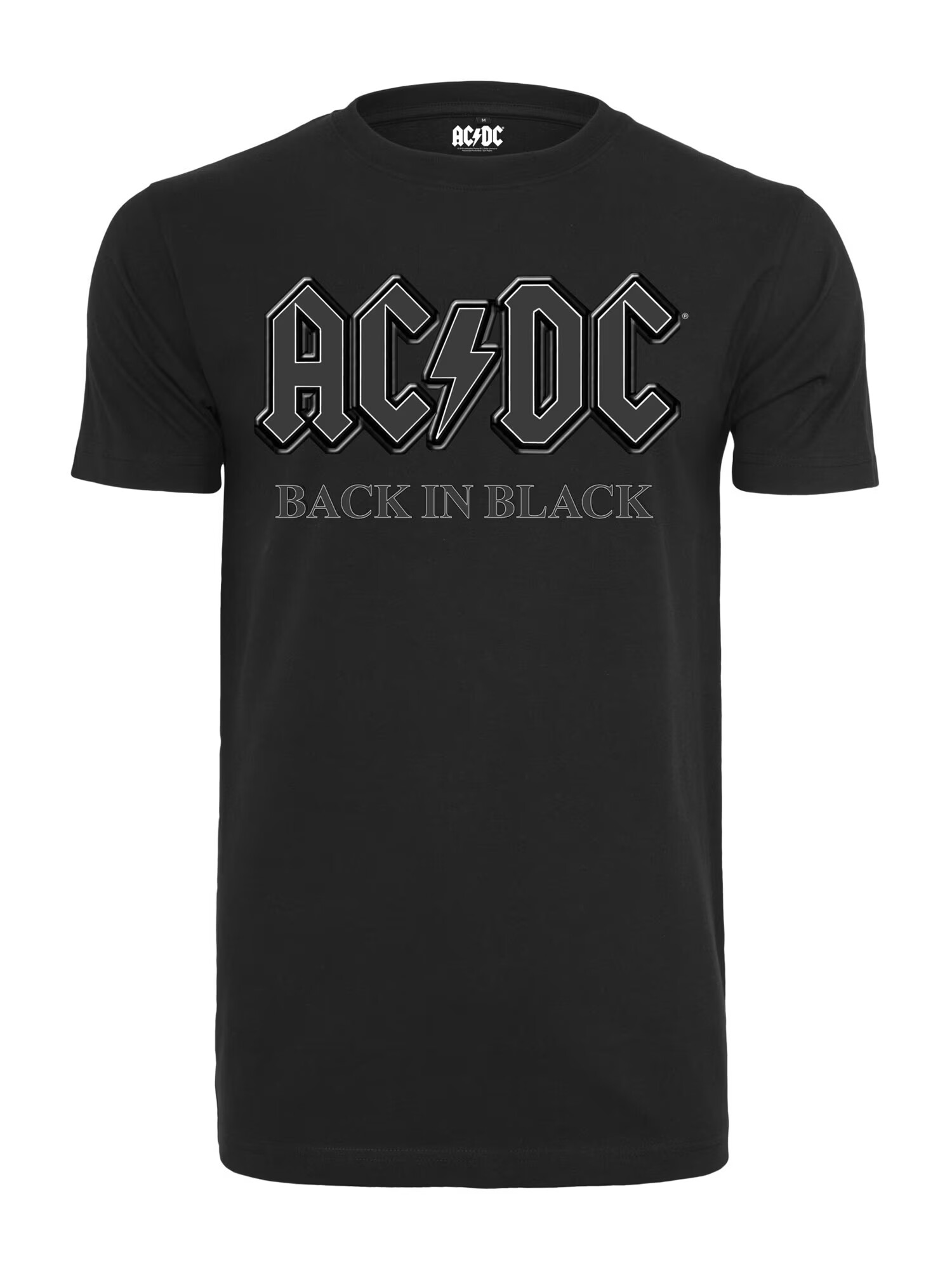 Mister Tee Μπλουζάκι 'ACDC Back In Black' ασημόγκριζο / μαύρο / λευκό - Pepit.gr